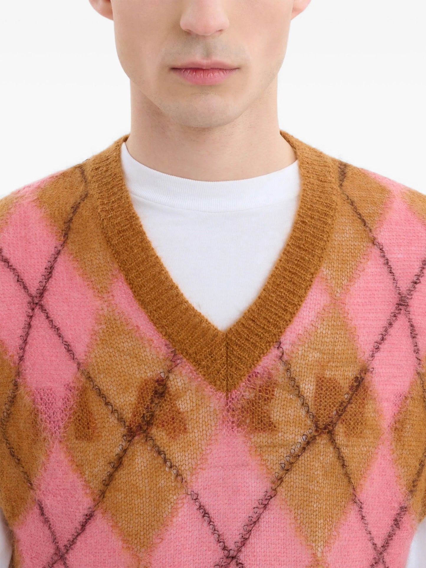 argyle-intarsia V-neck vest