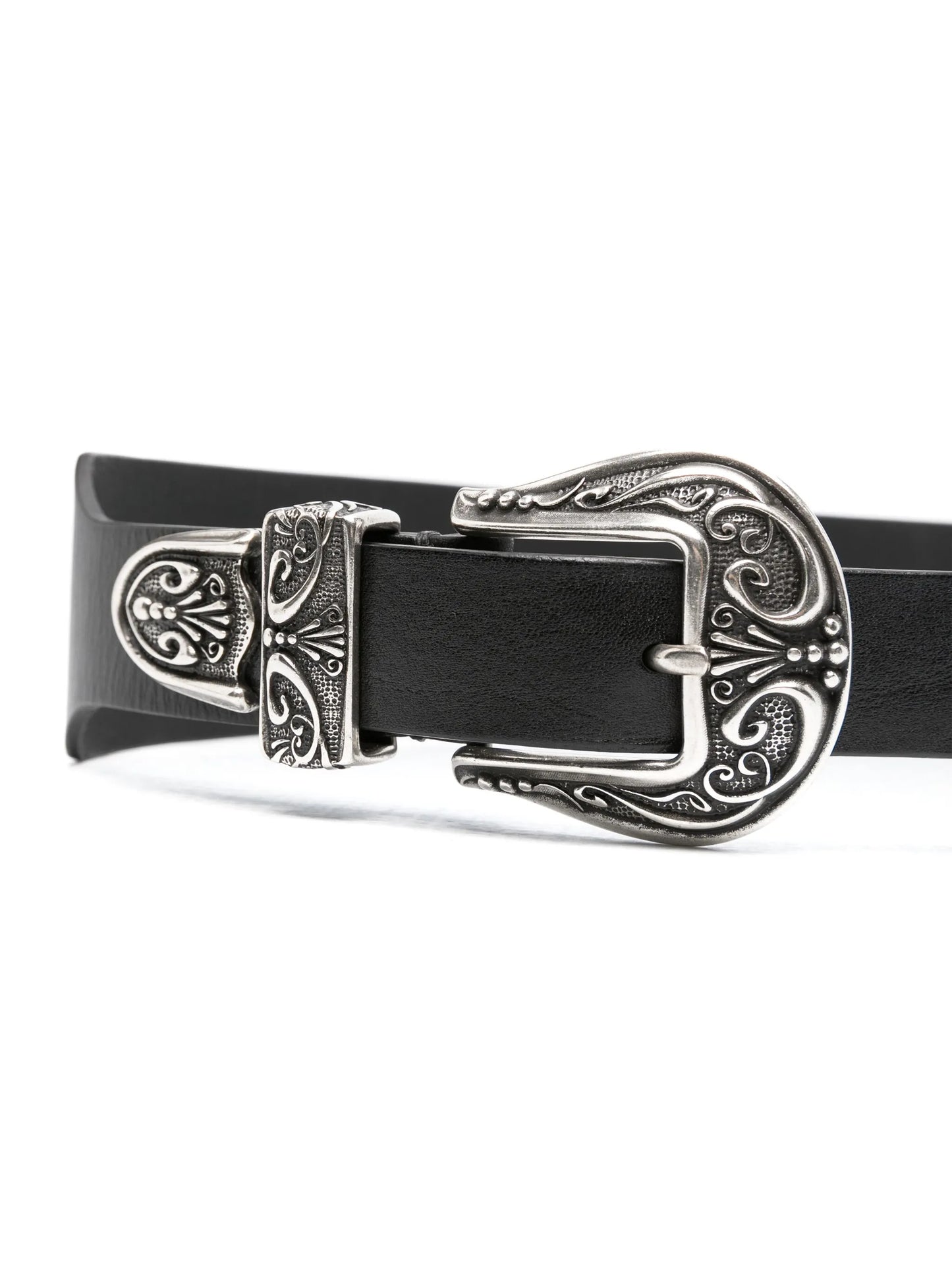 double-buckle leather belt