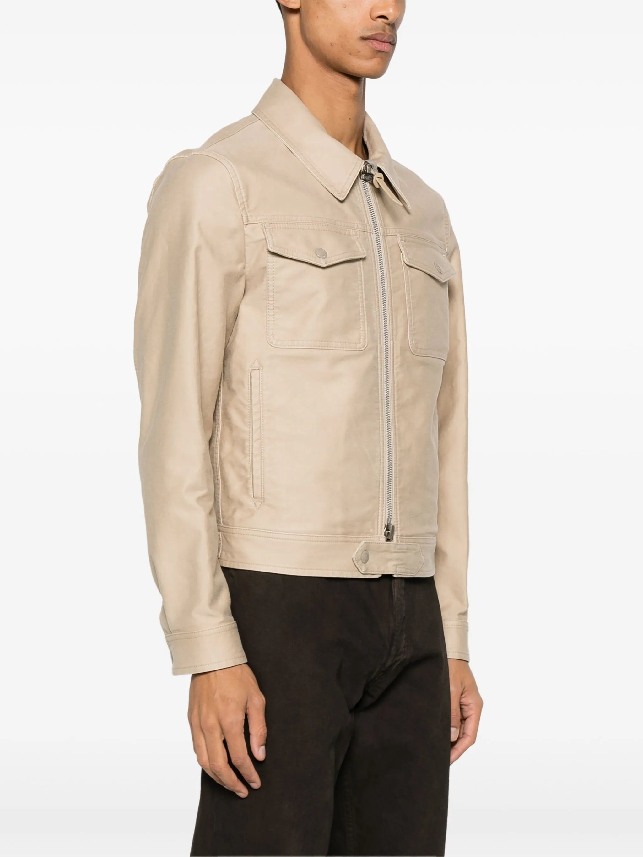 gabardine-weave jacket