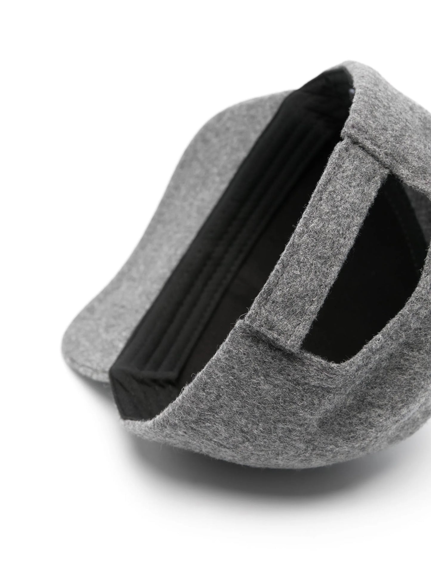 logo-embroidered felted cap
