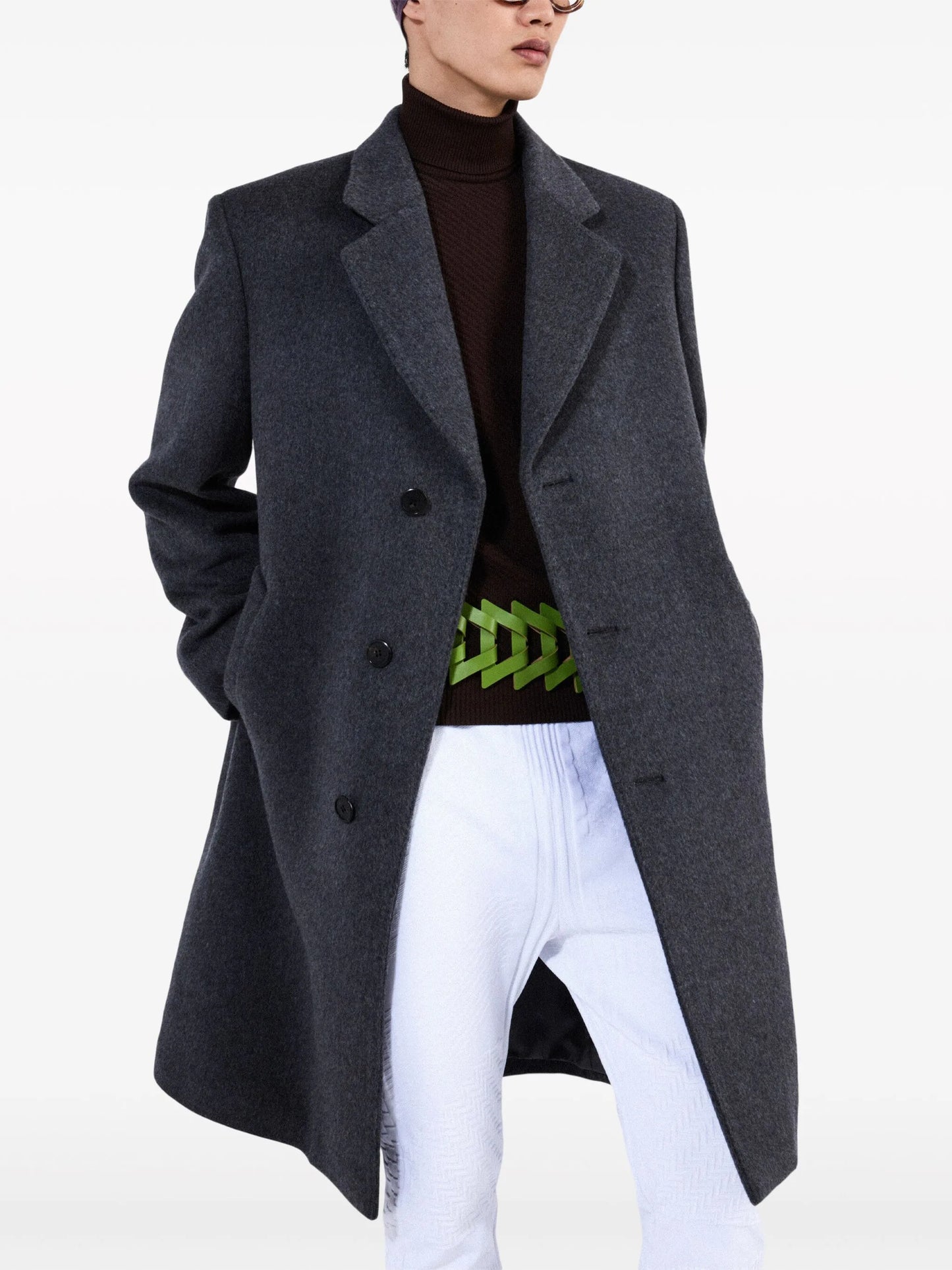 single-breasted wool coat