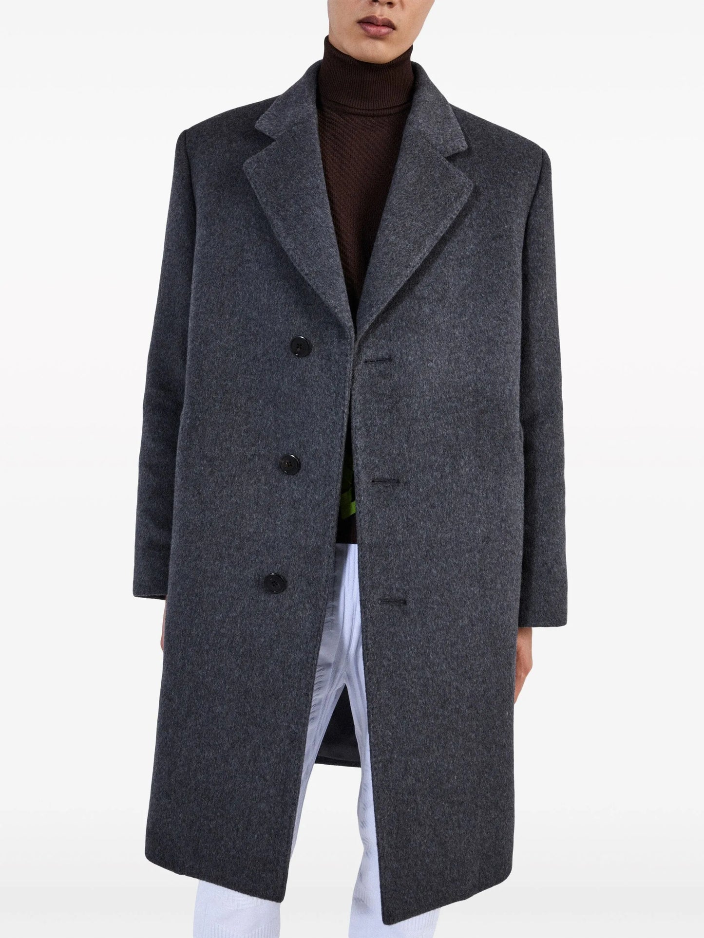 single-breasted wool coat