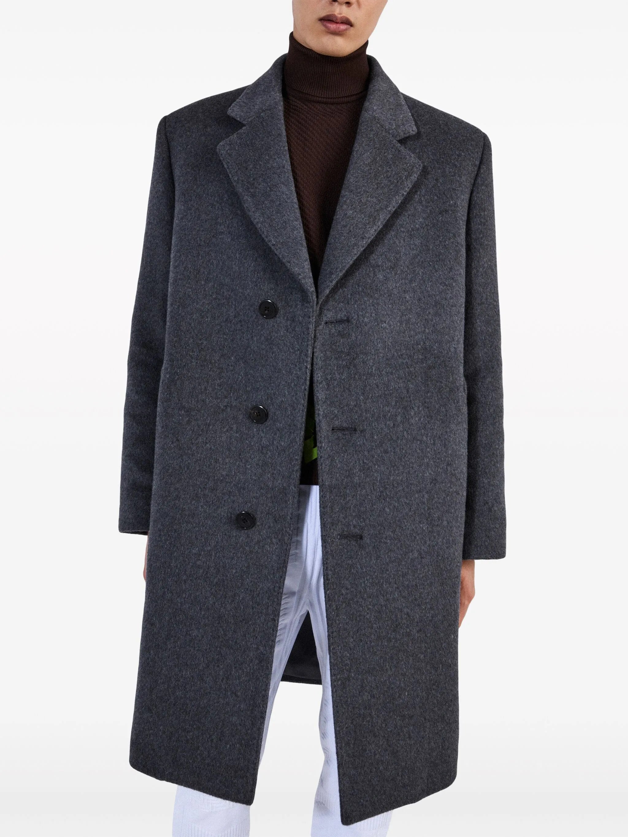 single-breasted wool coat
