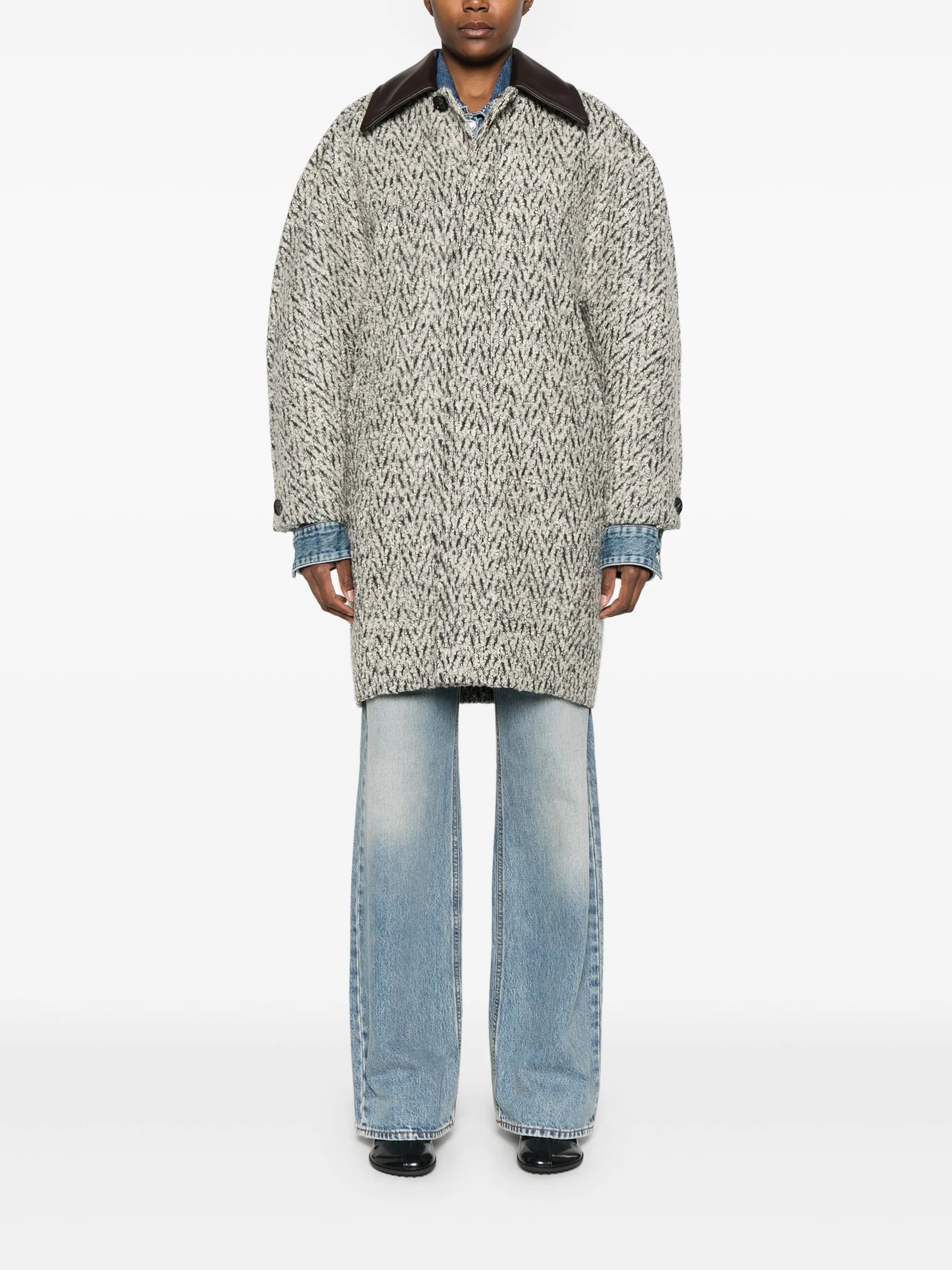 chevron-pattern coat