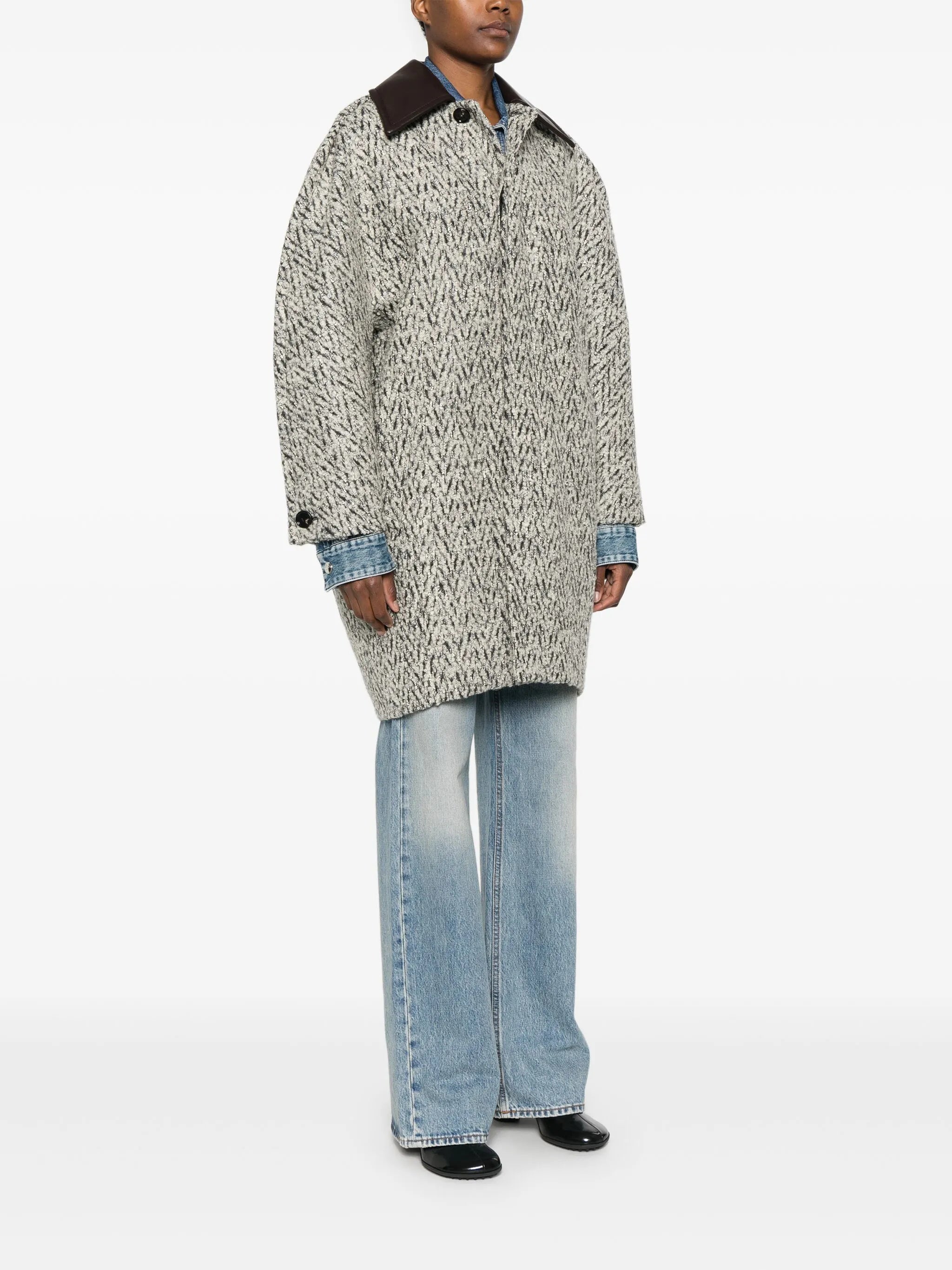 chevron-pattern coat