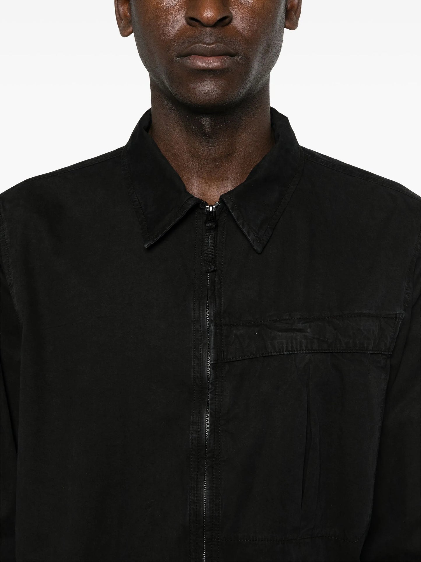 Compass-badge cotton jacket