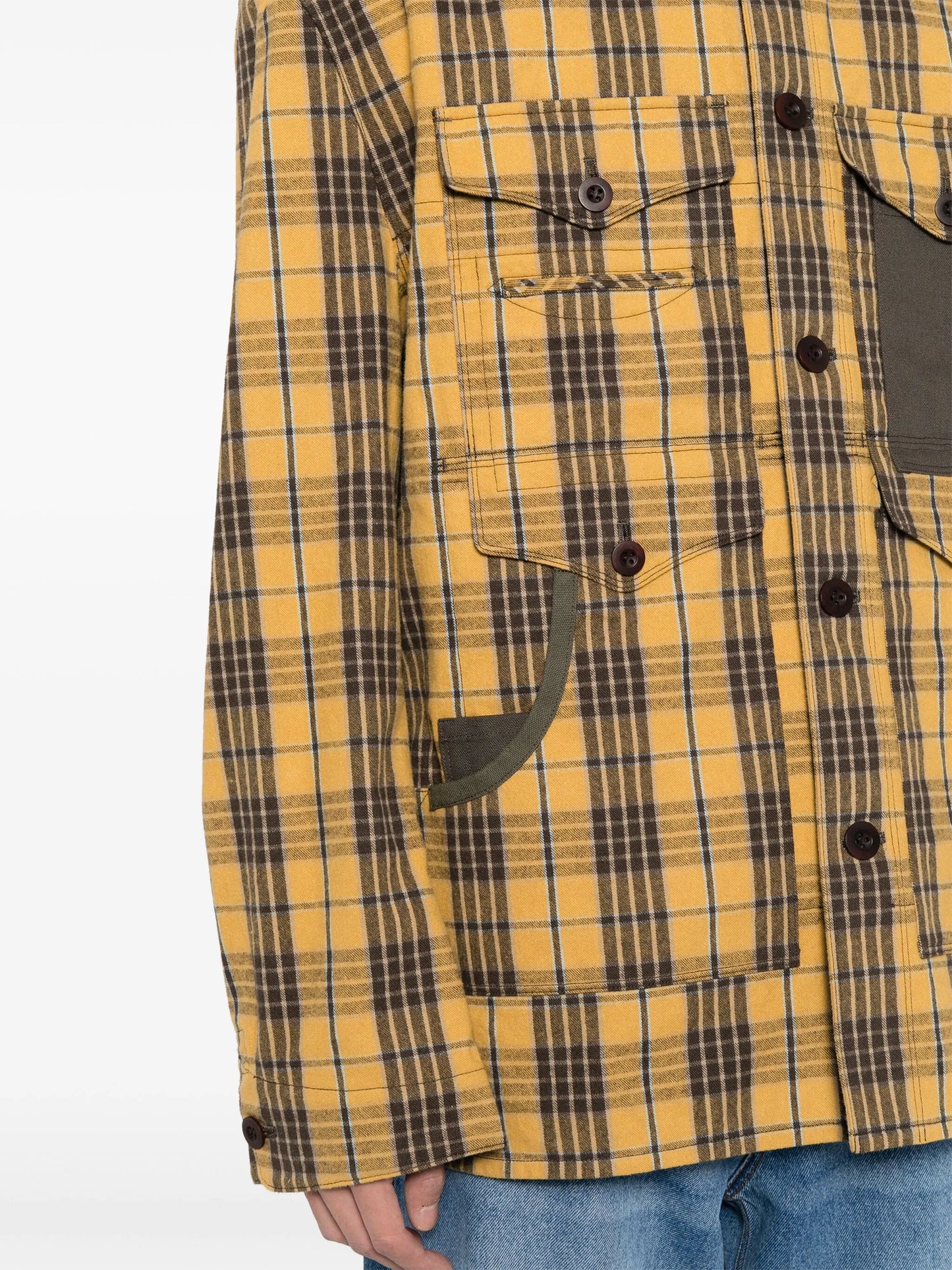 plaid-patterned jacket