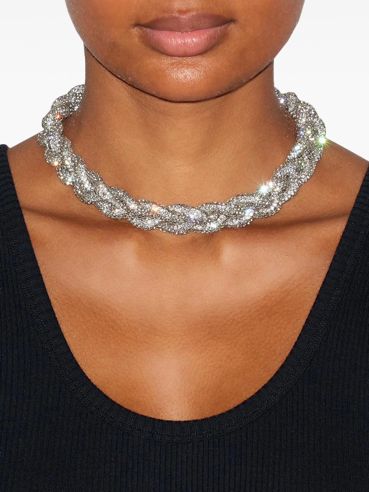 Yua crystal-embellished choker