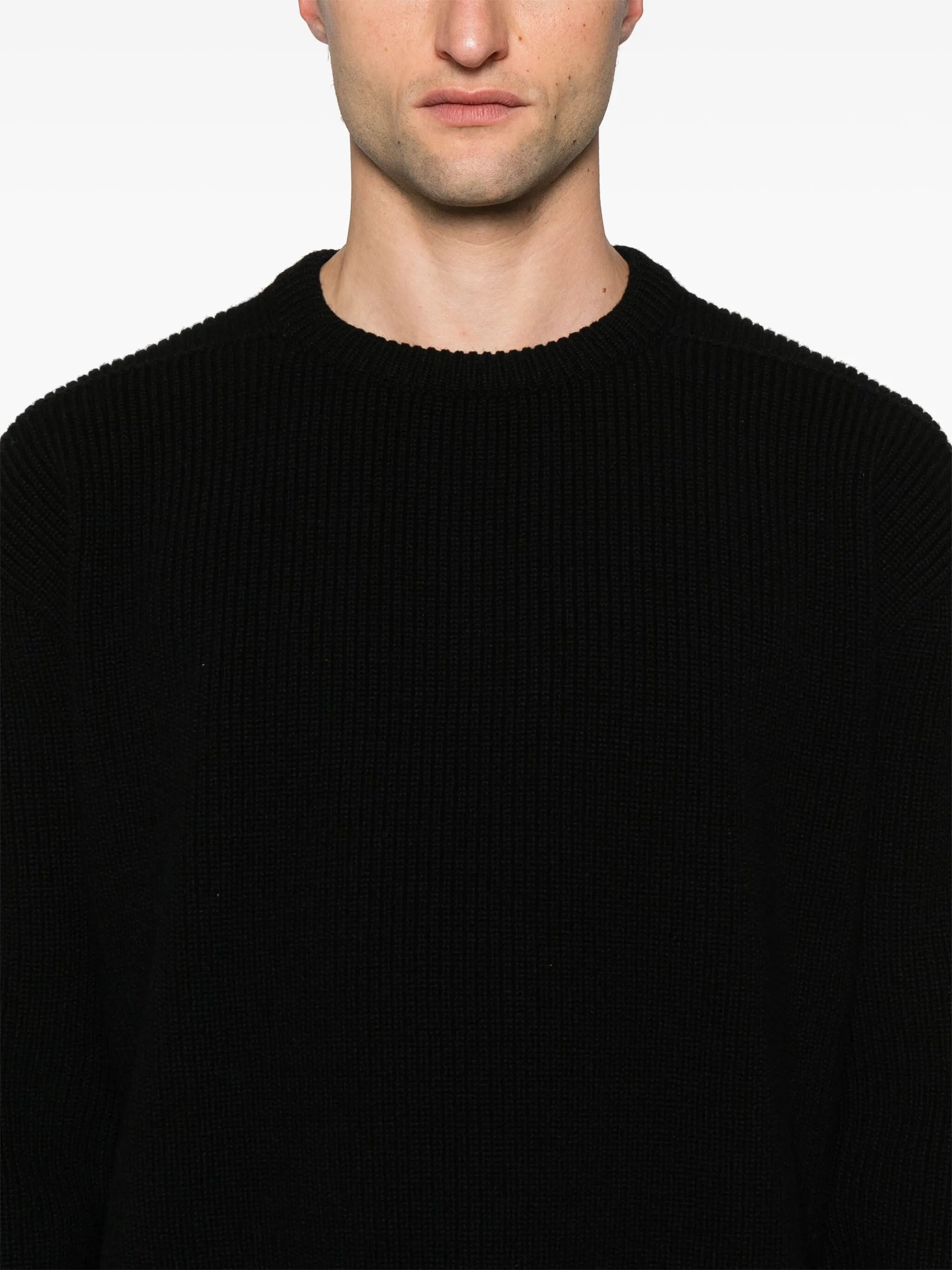 fisherman-knit virgin-wool jumper