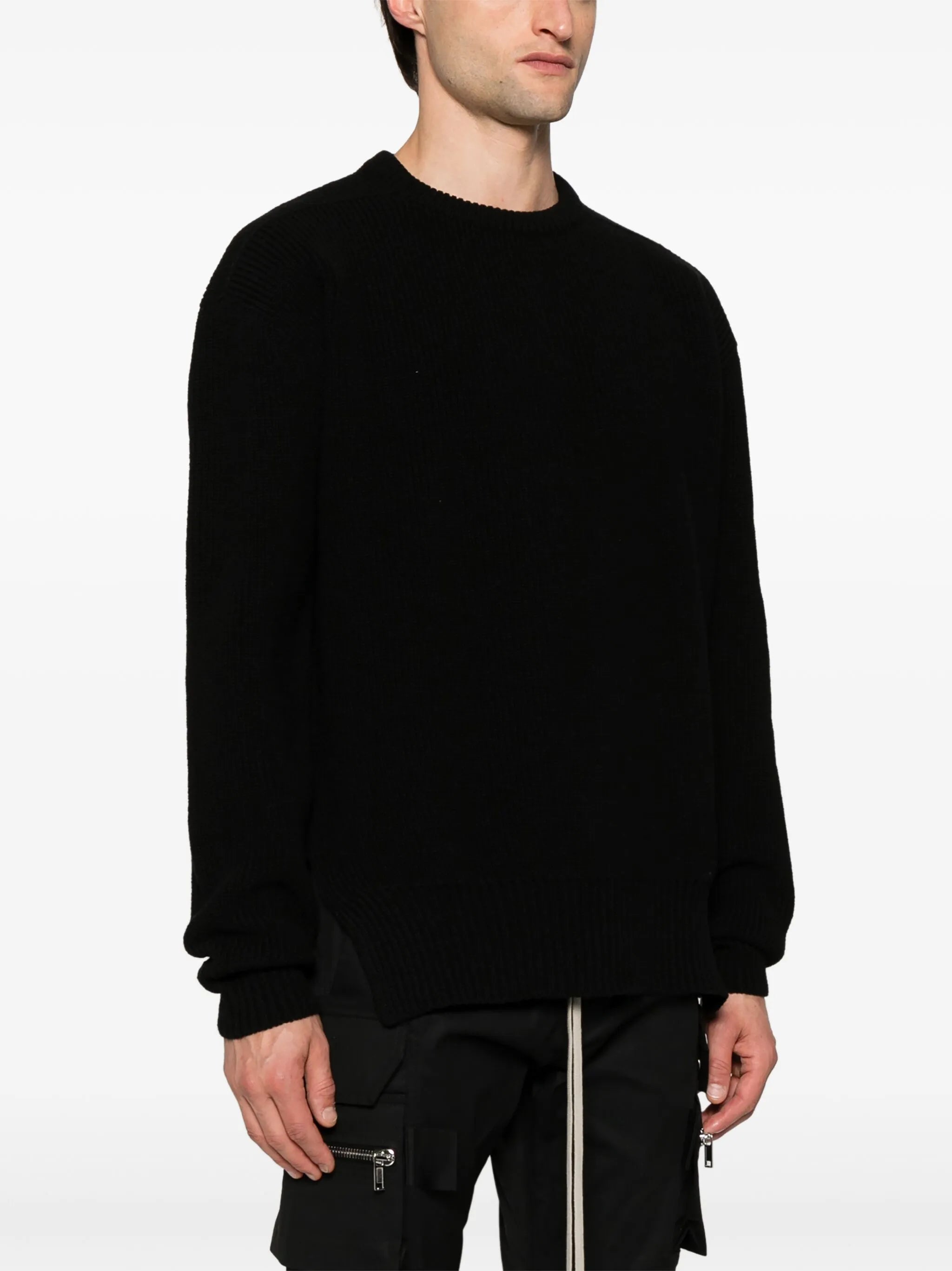 fisherman-knit virgin-wool jumper