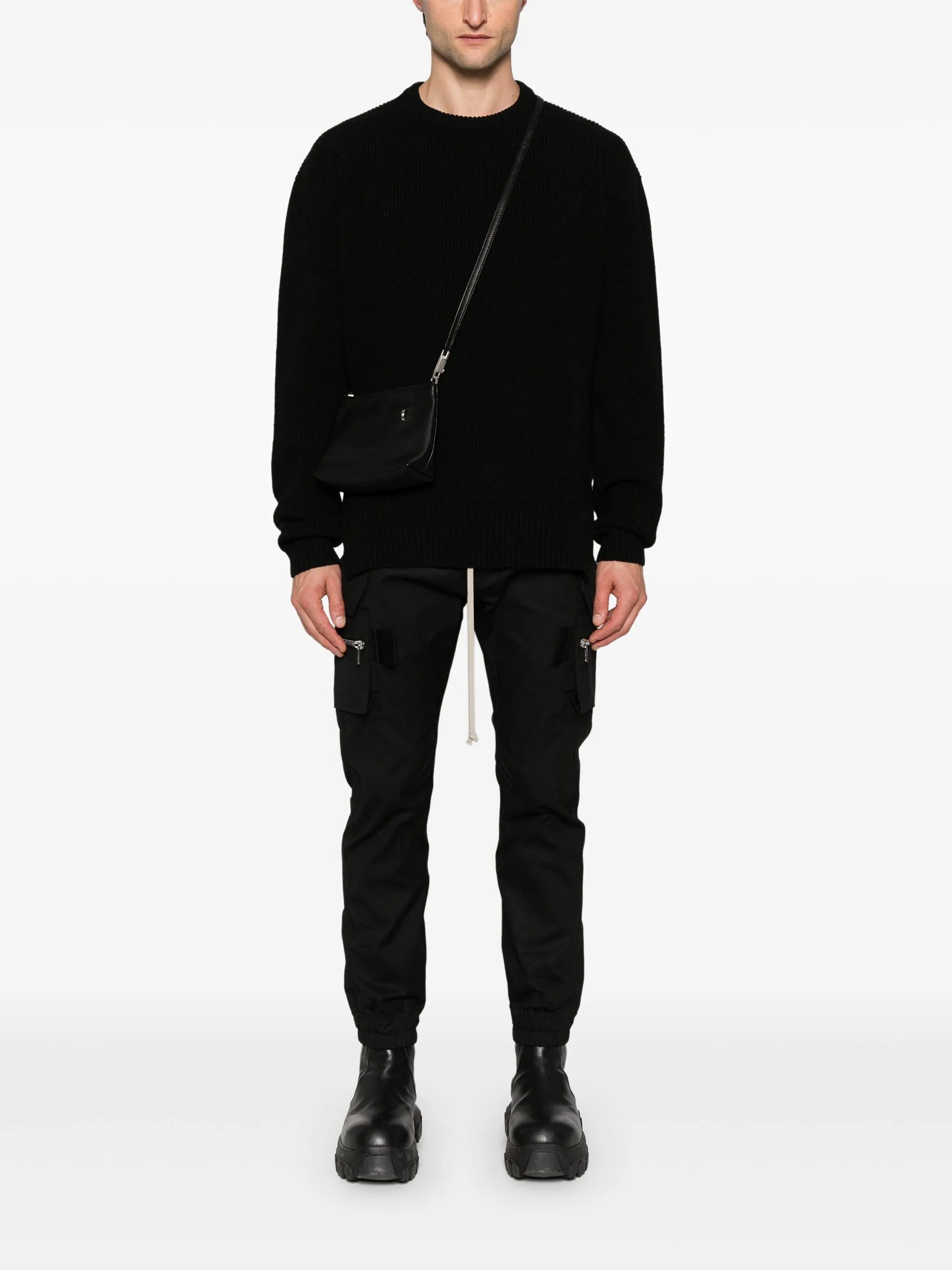 fisherman-knit virgin-wool jumper