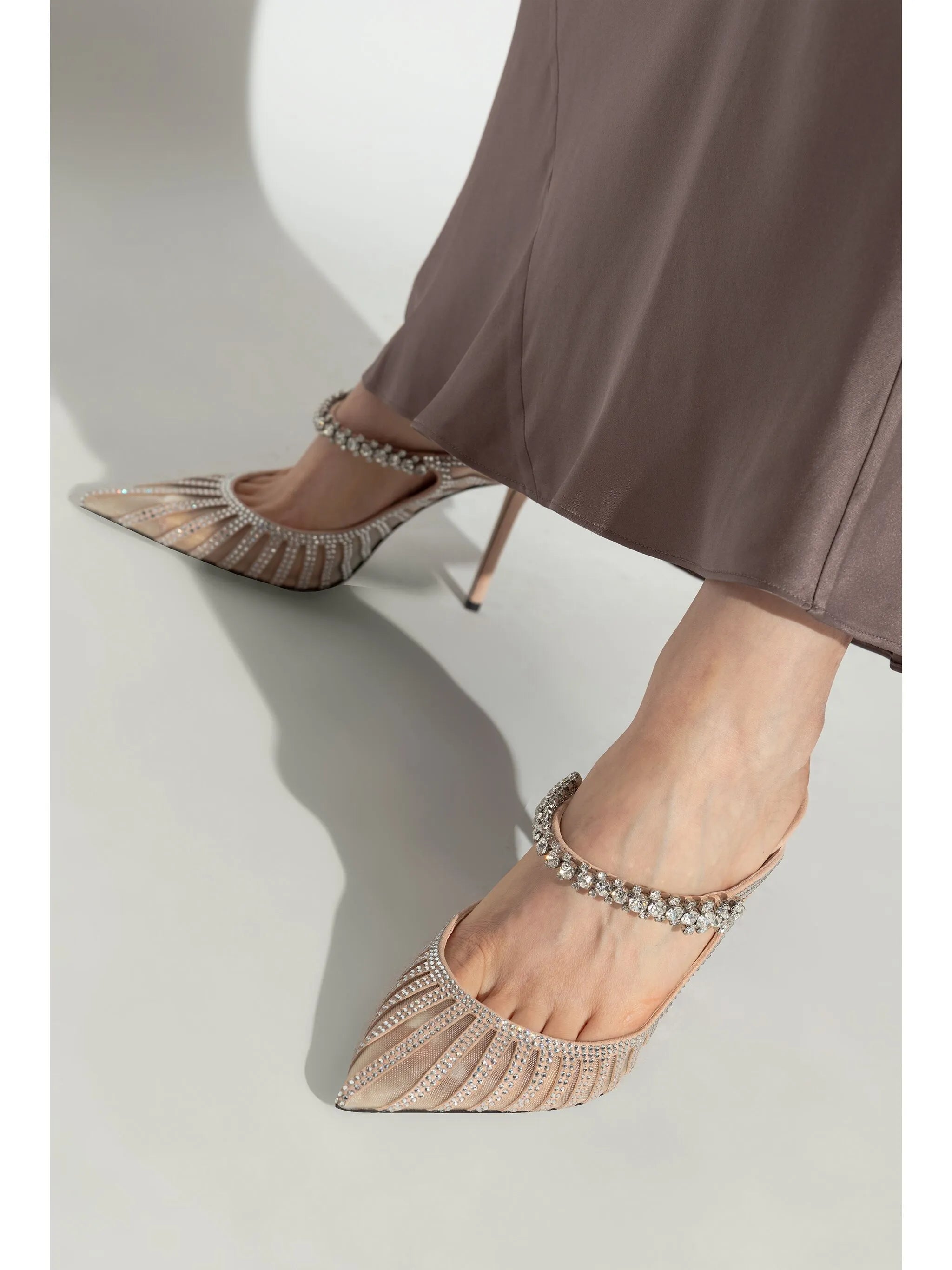 100mm Bing crystal-embellished mules