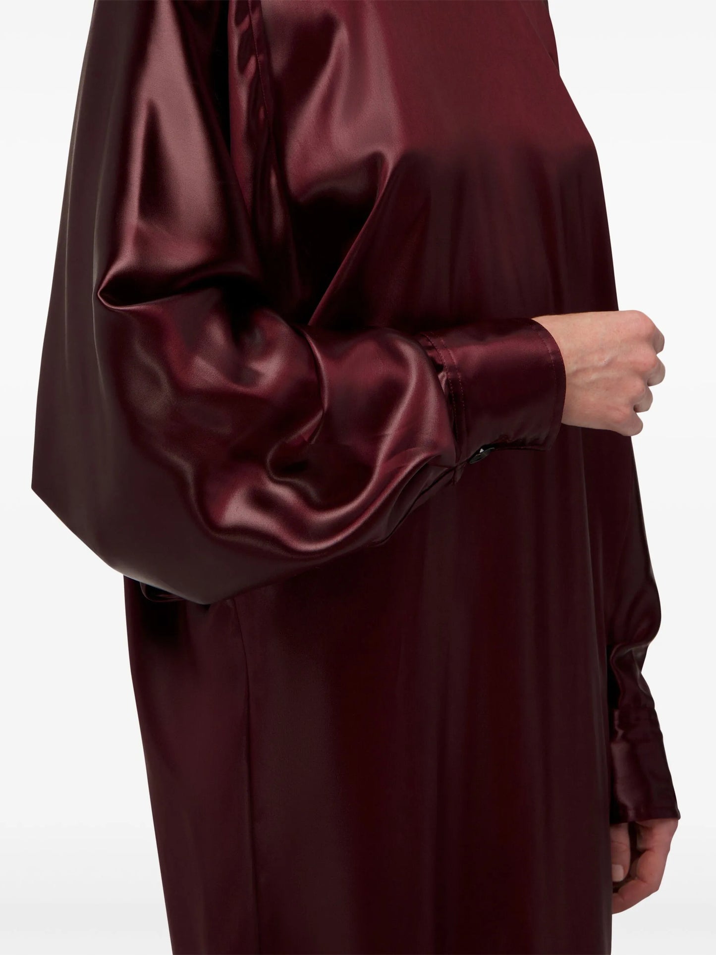 satin high-neck dress