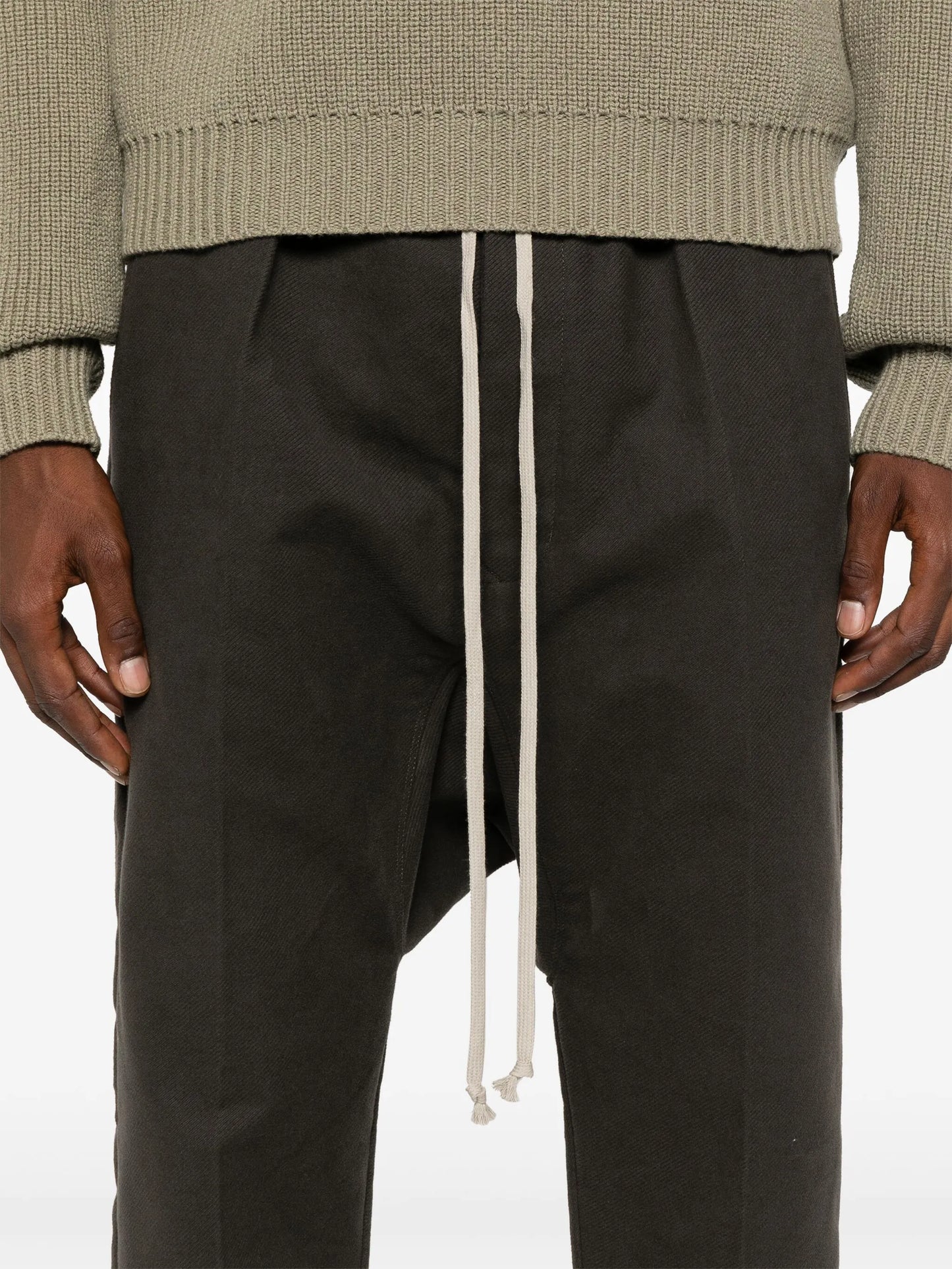 drawstring-waist cropped trousers