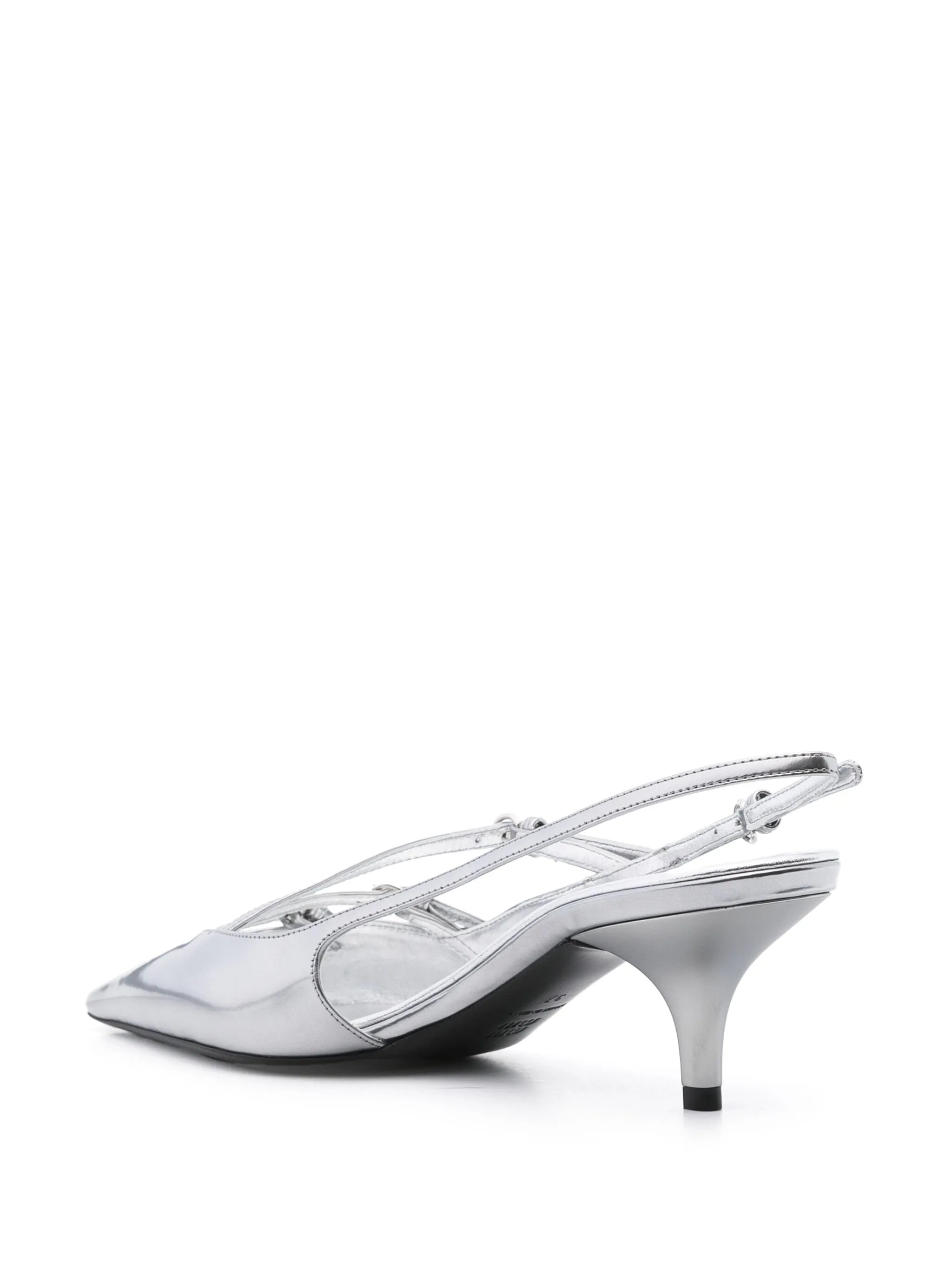 55mm leather buckle pumps
