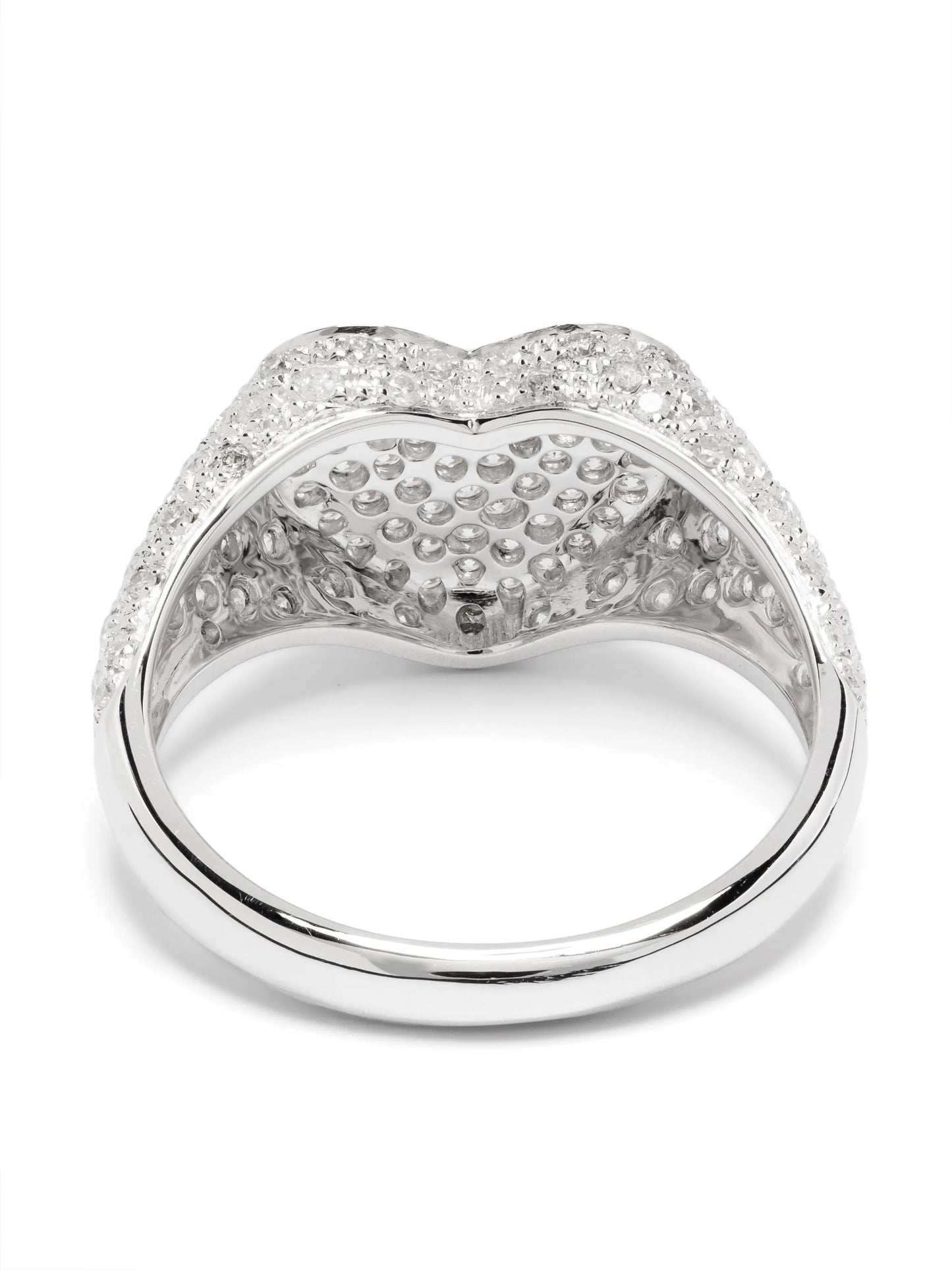 9kt white gold Chevalière diamond ring