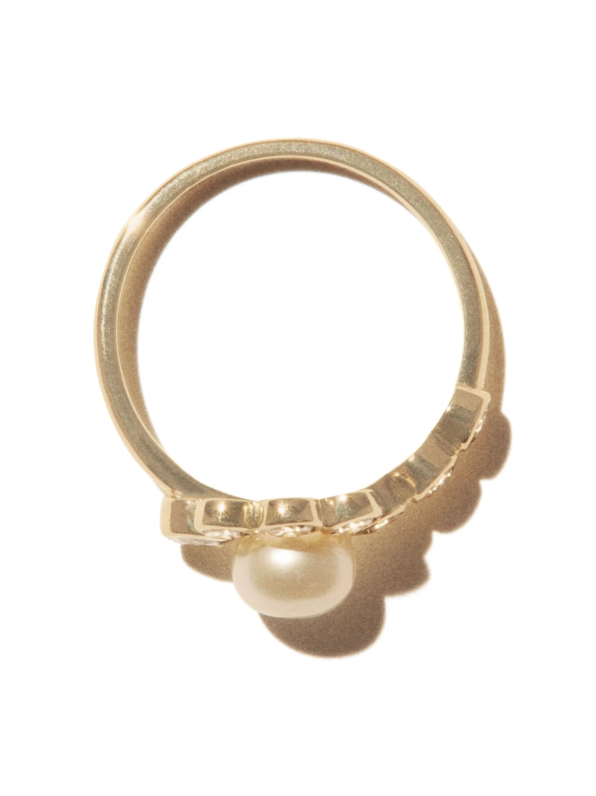 9kt yellow gold Martha pearl cocktail ring