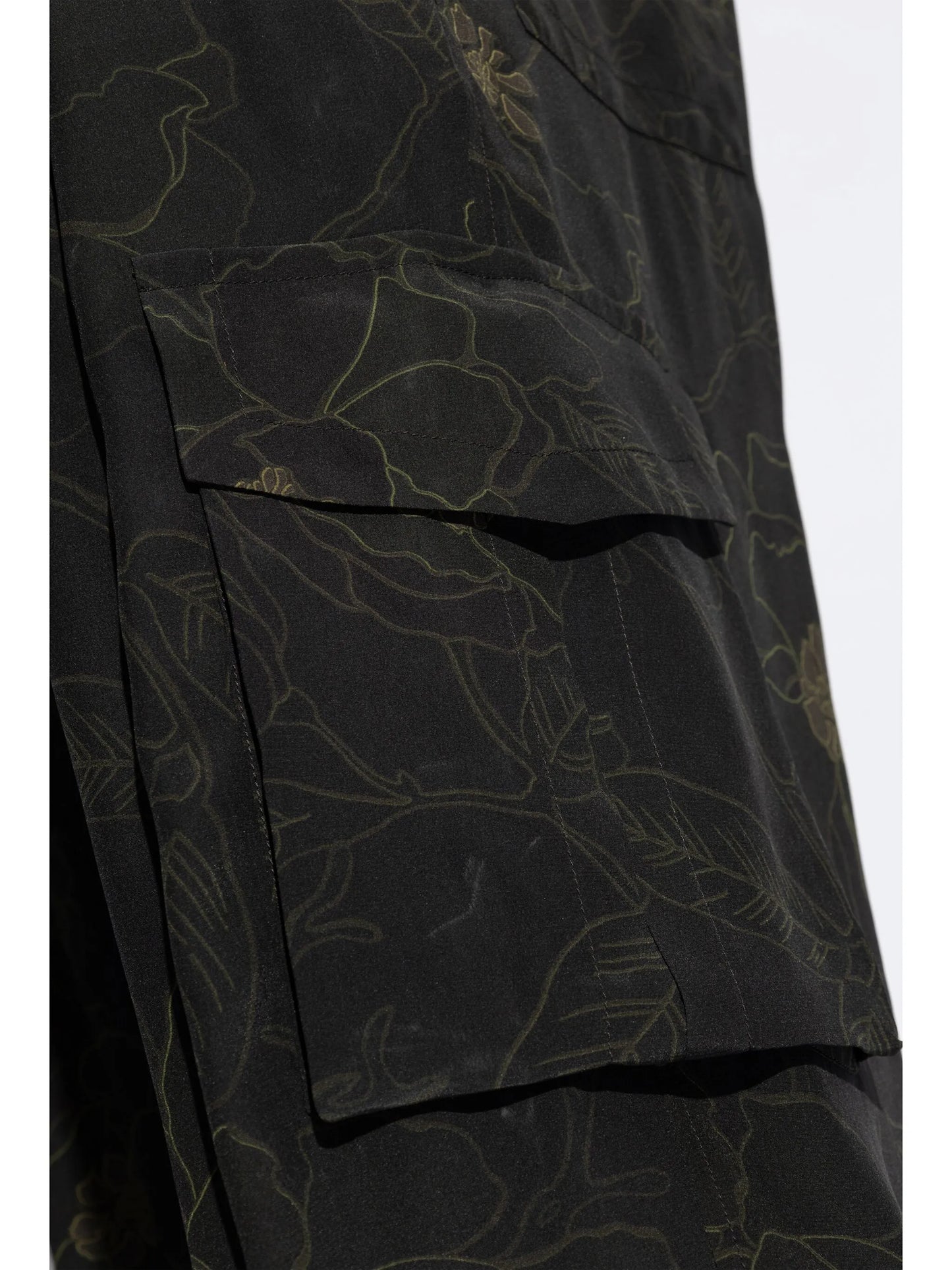floral motif cargo trousers
