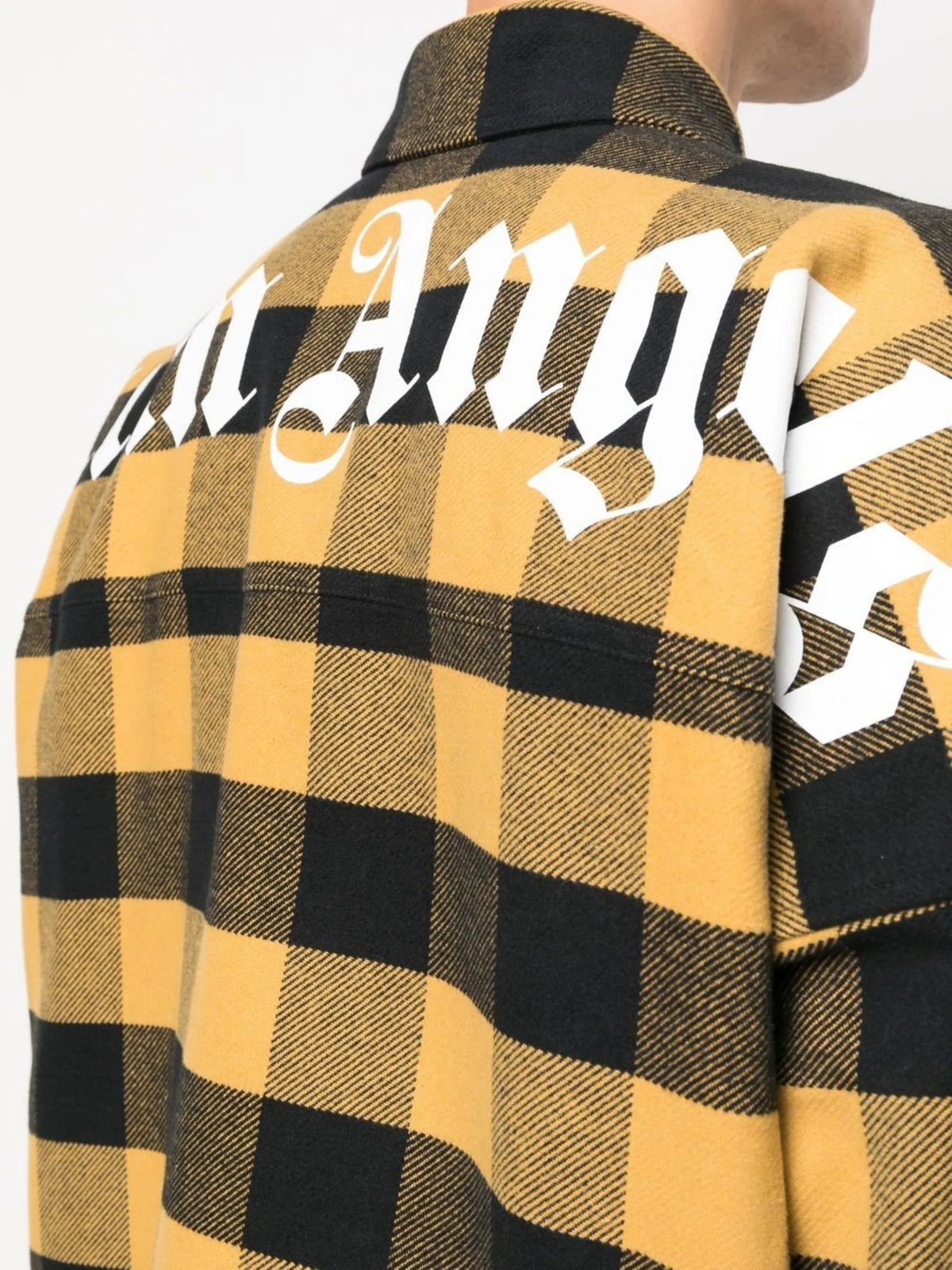 checked logo-print shirt