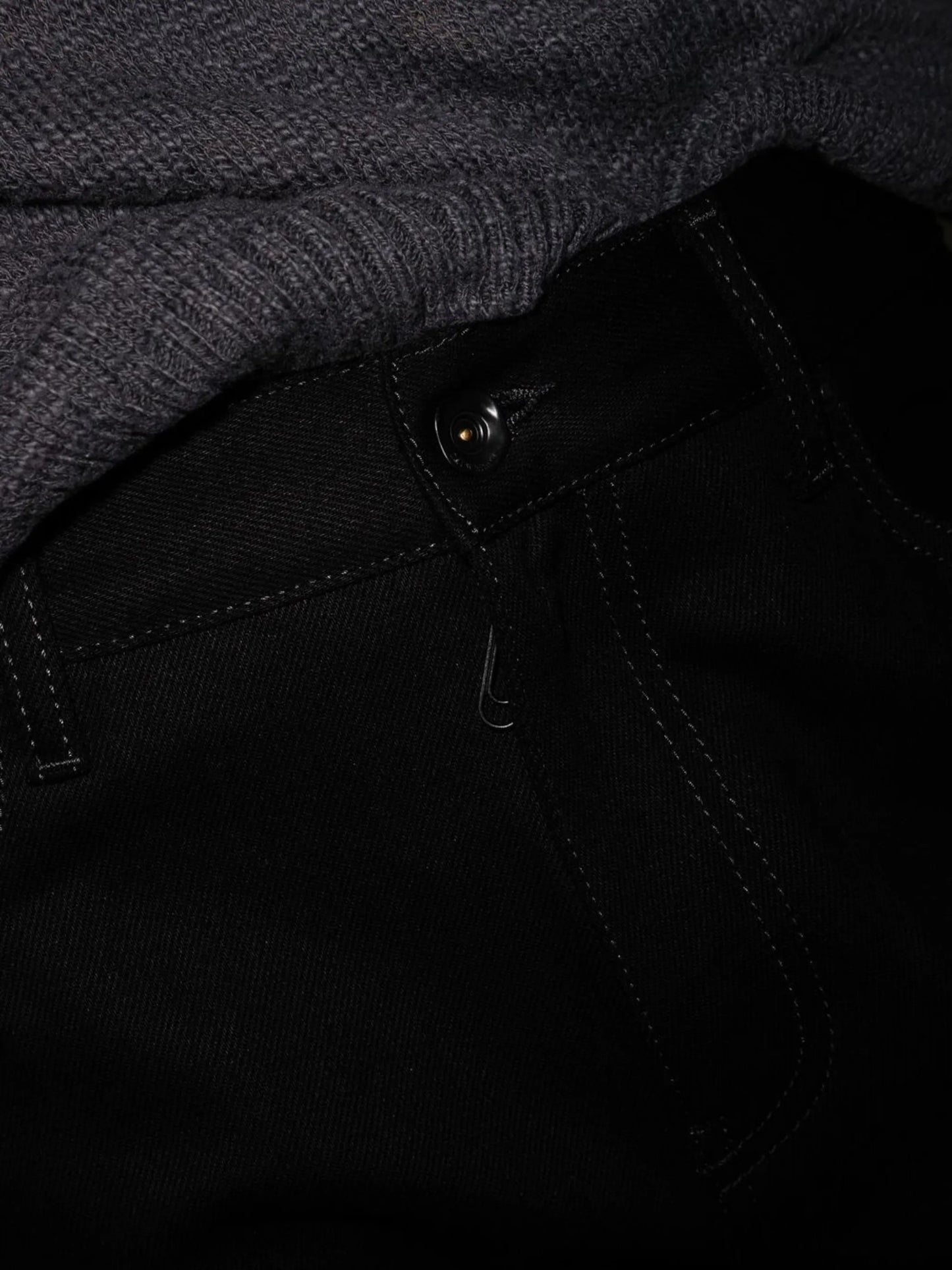 Diag-stripe straight leg jeans