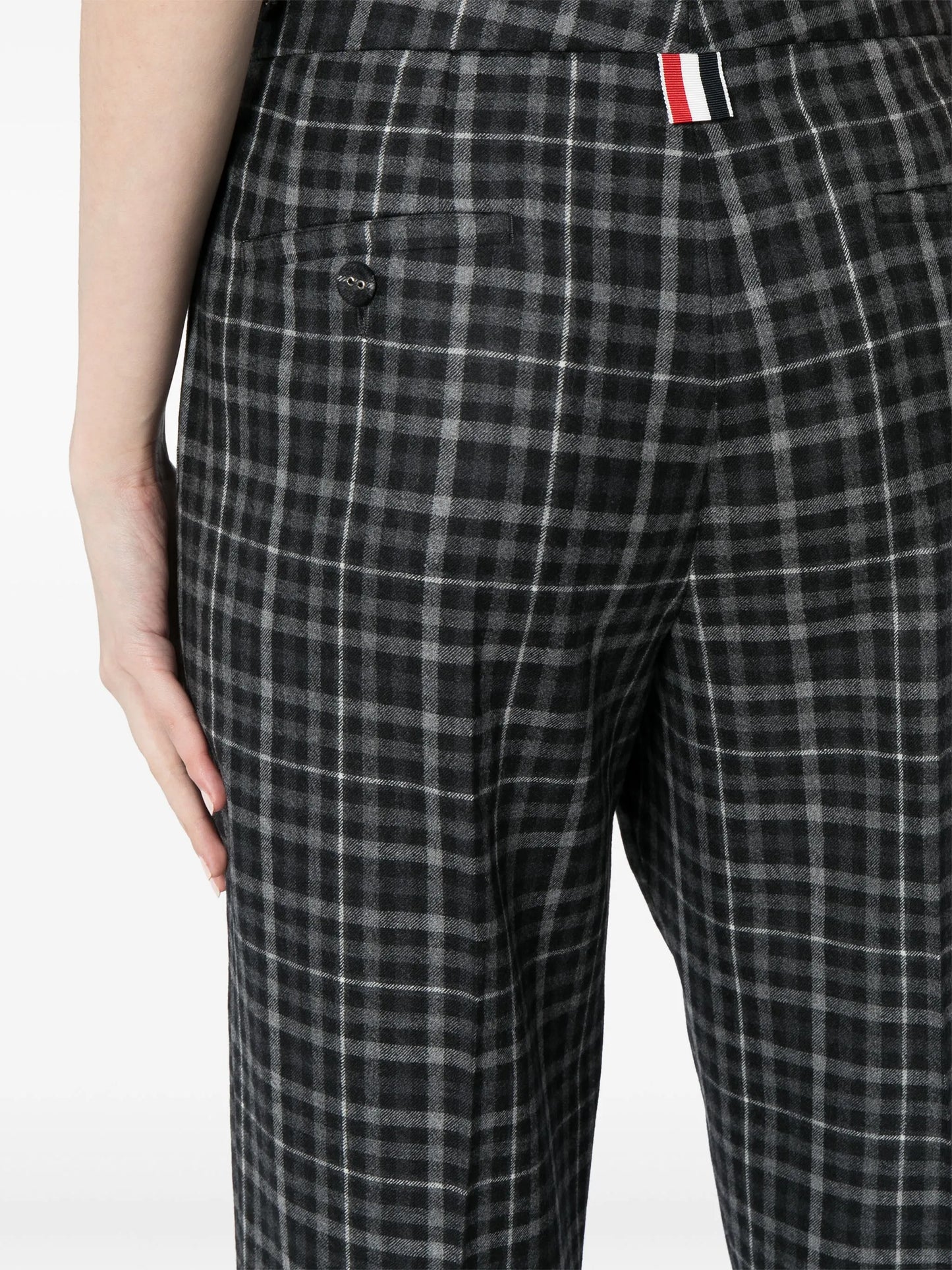 plaid-check tailored trousers