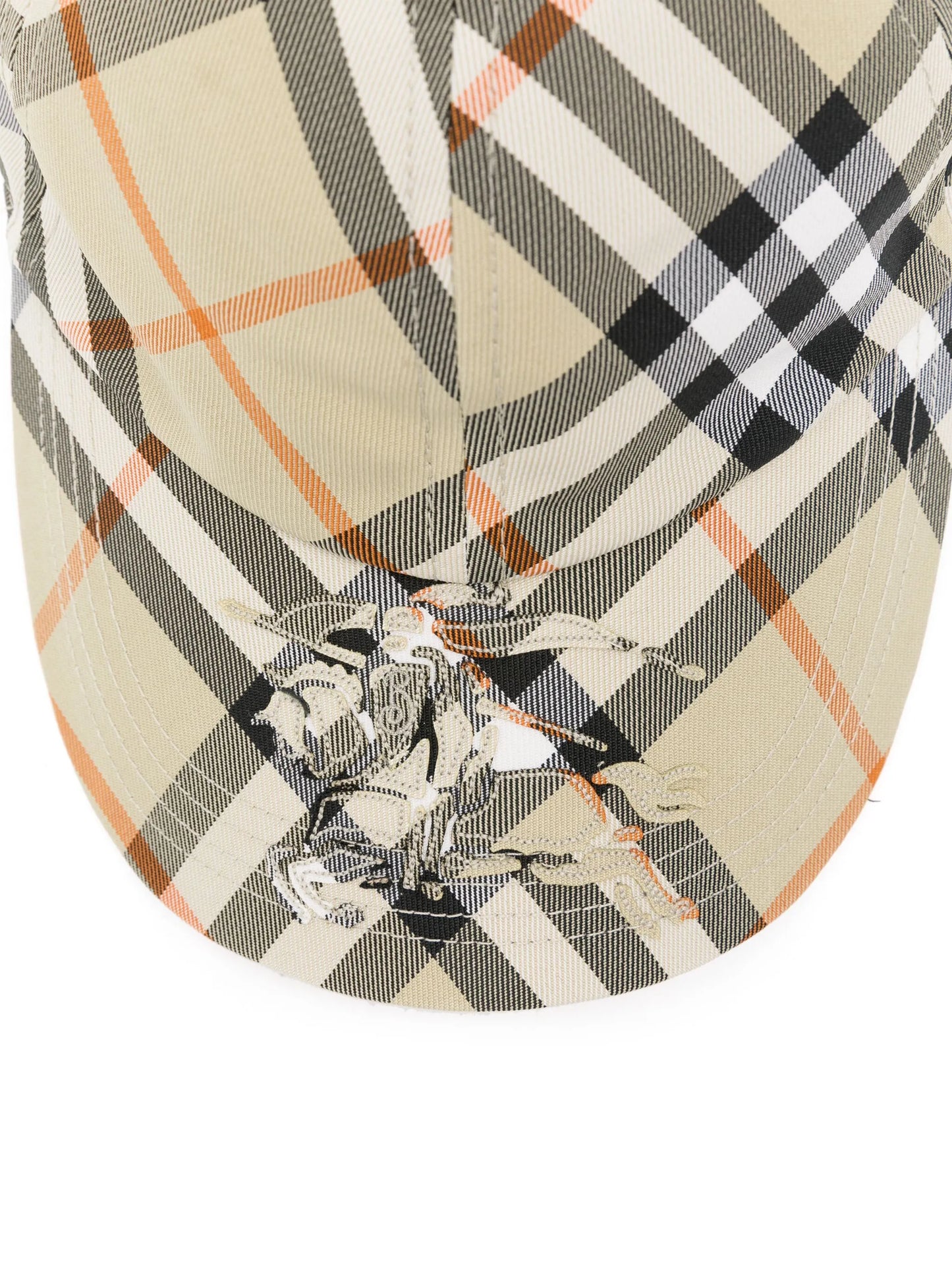 Equestrian Knight-appliqué checked cap
