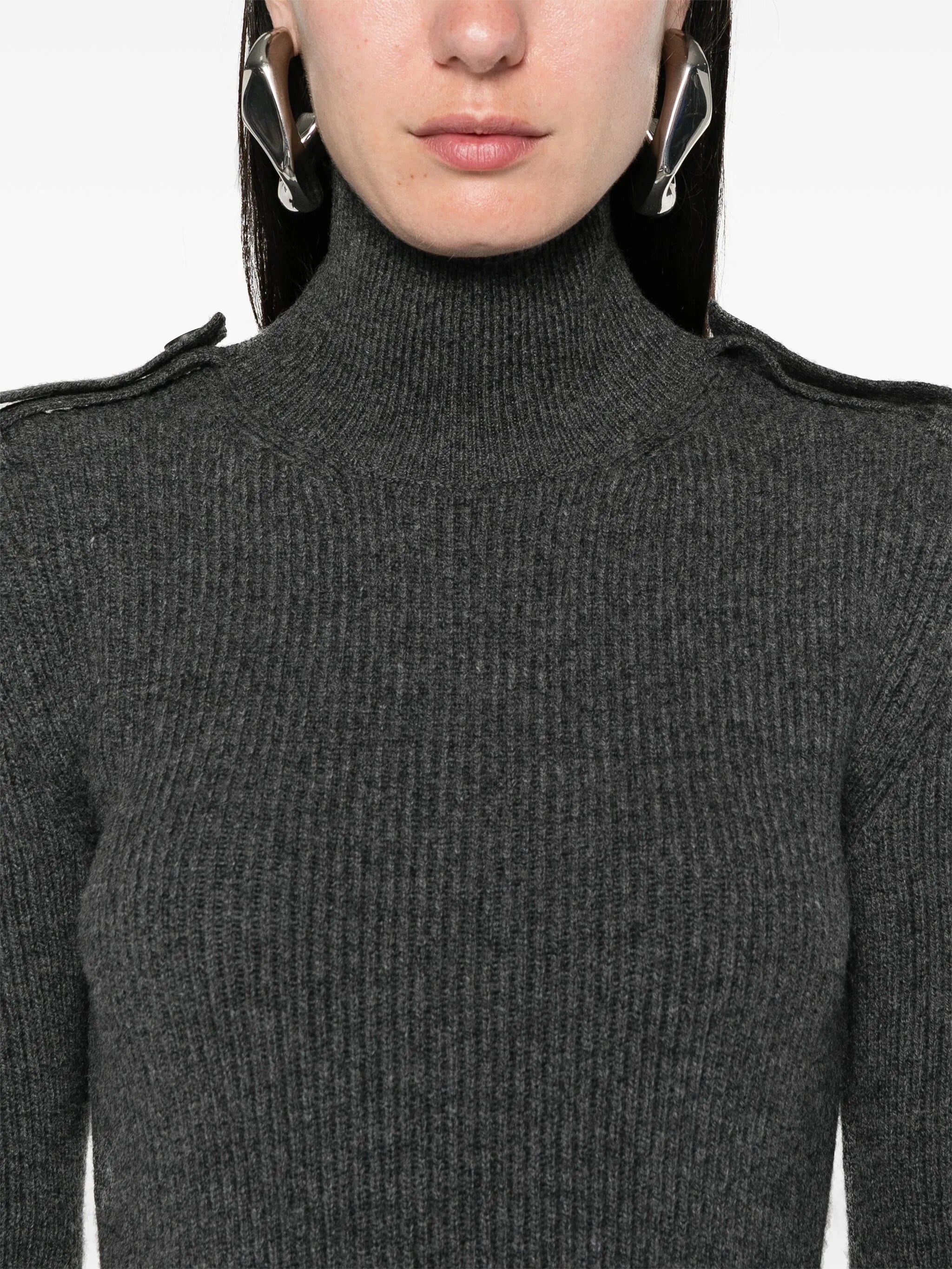 ribbed roll-neck mini dress