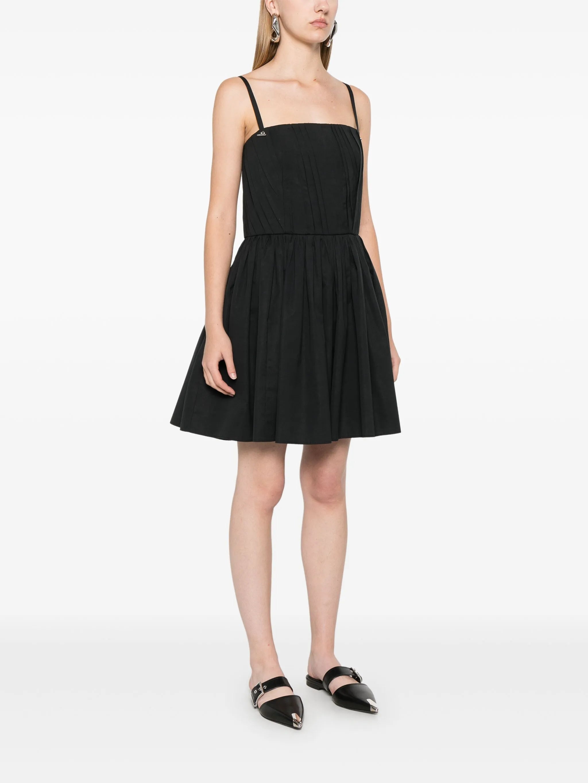 gathered mini dress