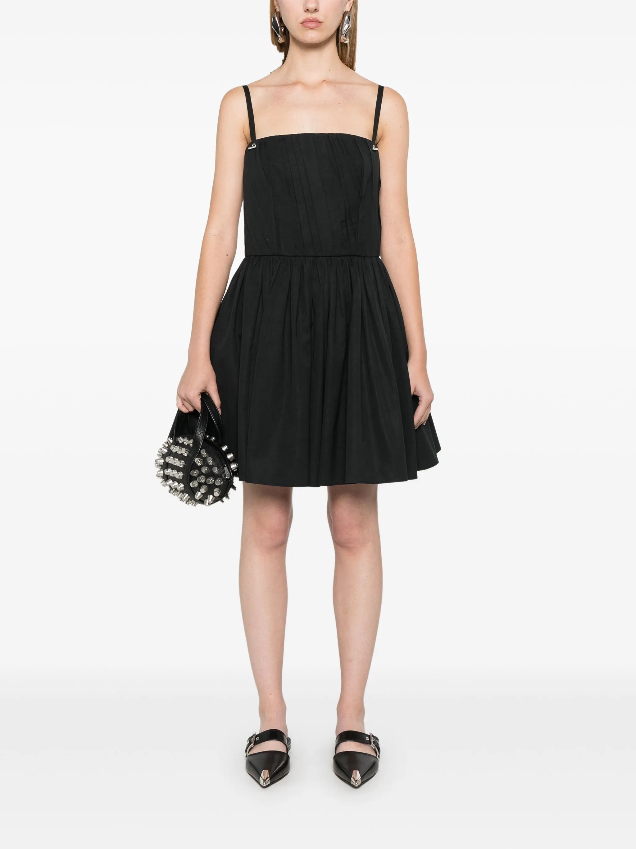 gathered mini dress