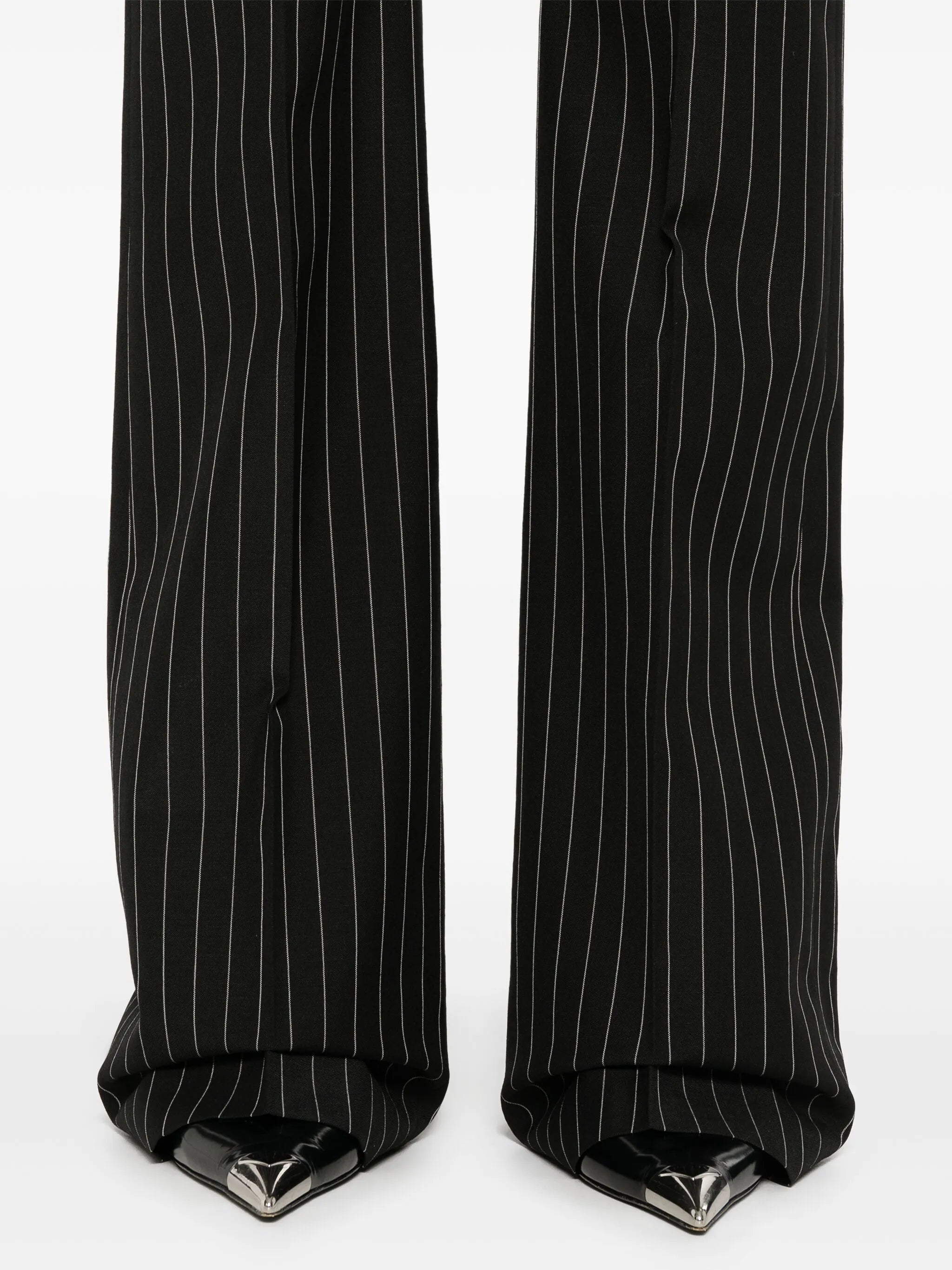 pinstriped straight trousers