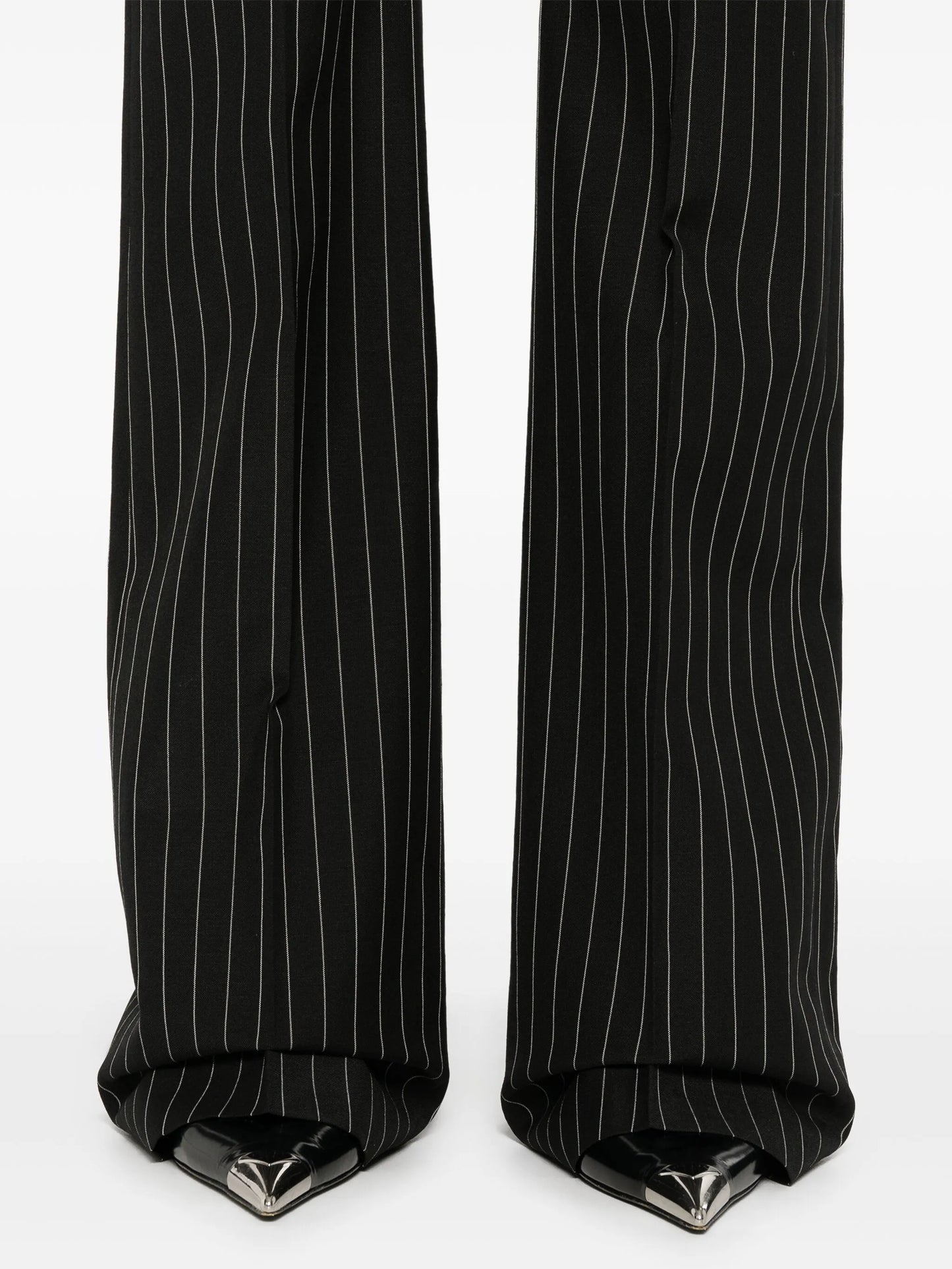 pinstriped straight trousers