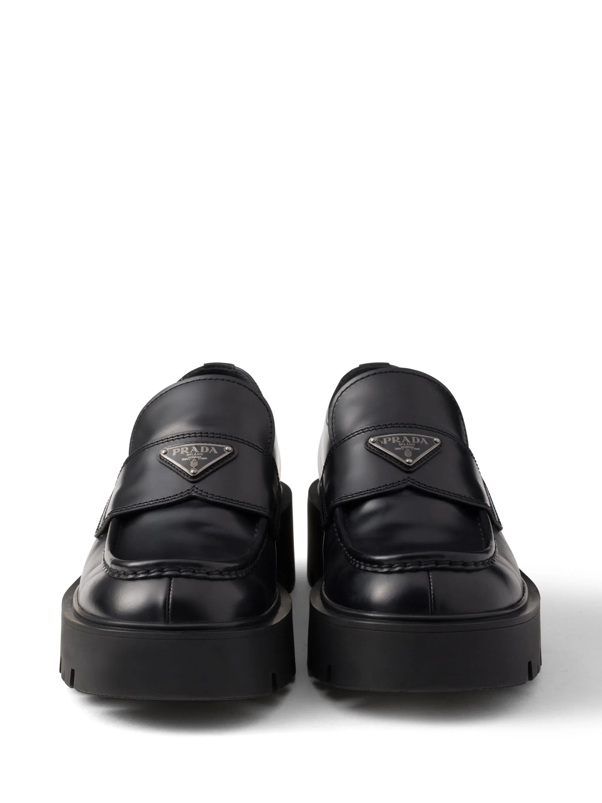 brushed leather loafers