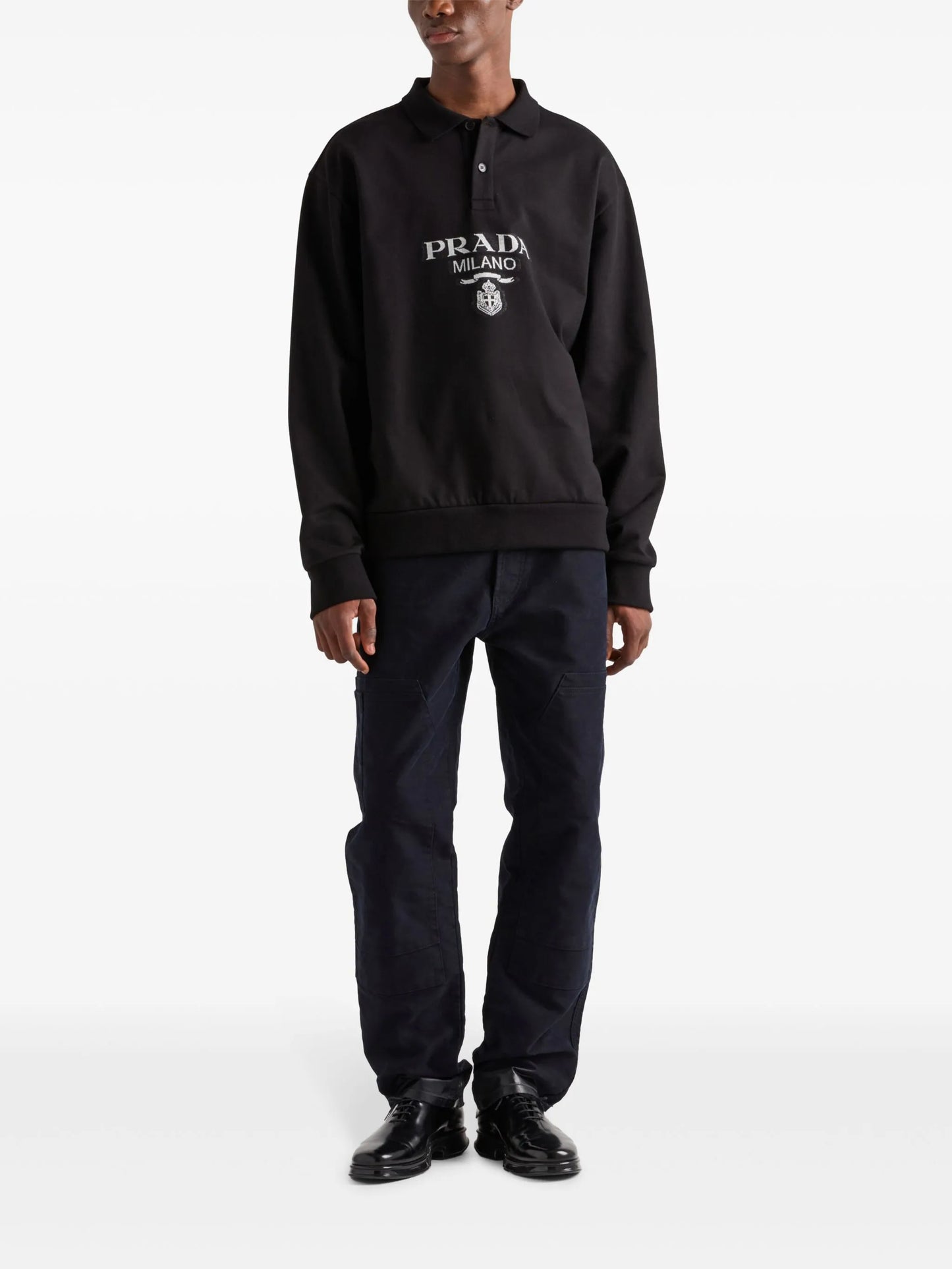 jacquard-knitted logo polo shirt