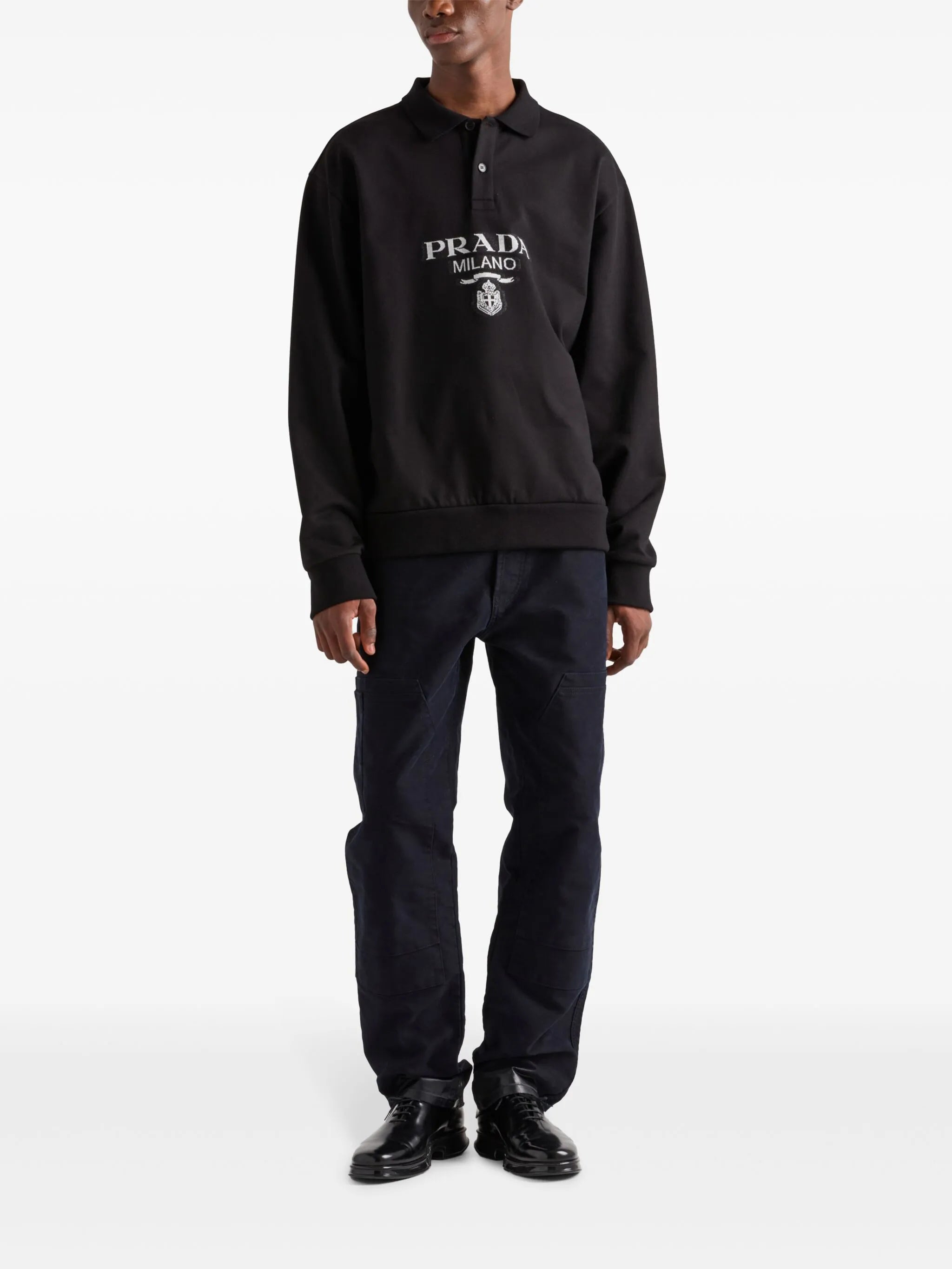 jacquard-knitted logo polo shirt