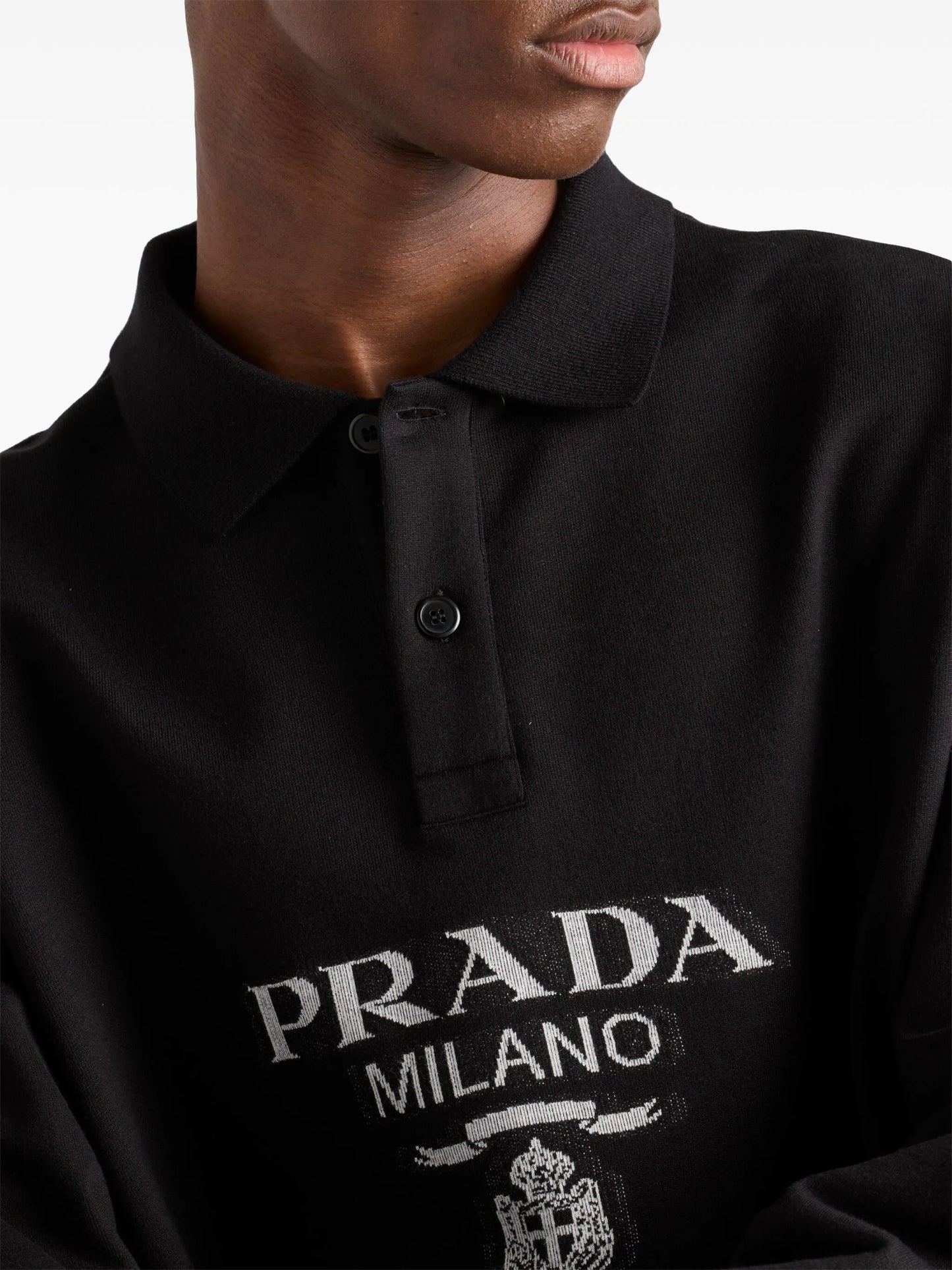 jacquard-knitted logo polo shirt