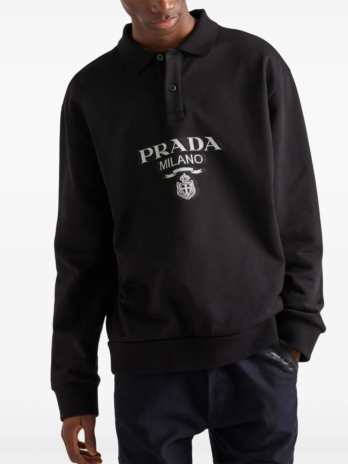 jacquard-knitted logo polo shirt