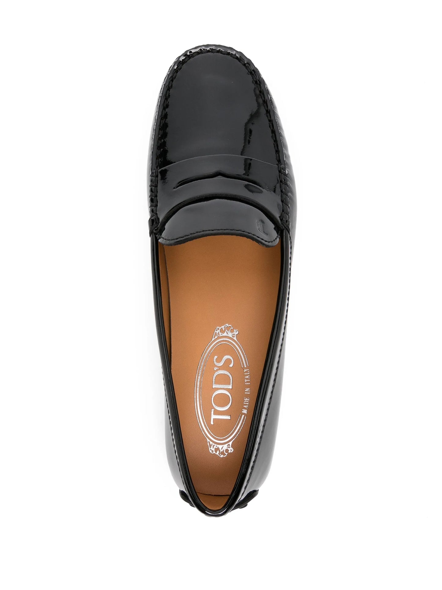 penny slot patent-leather loafers