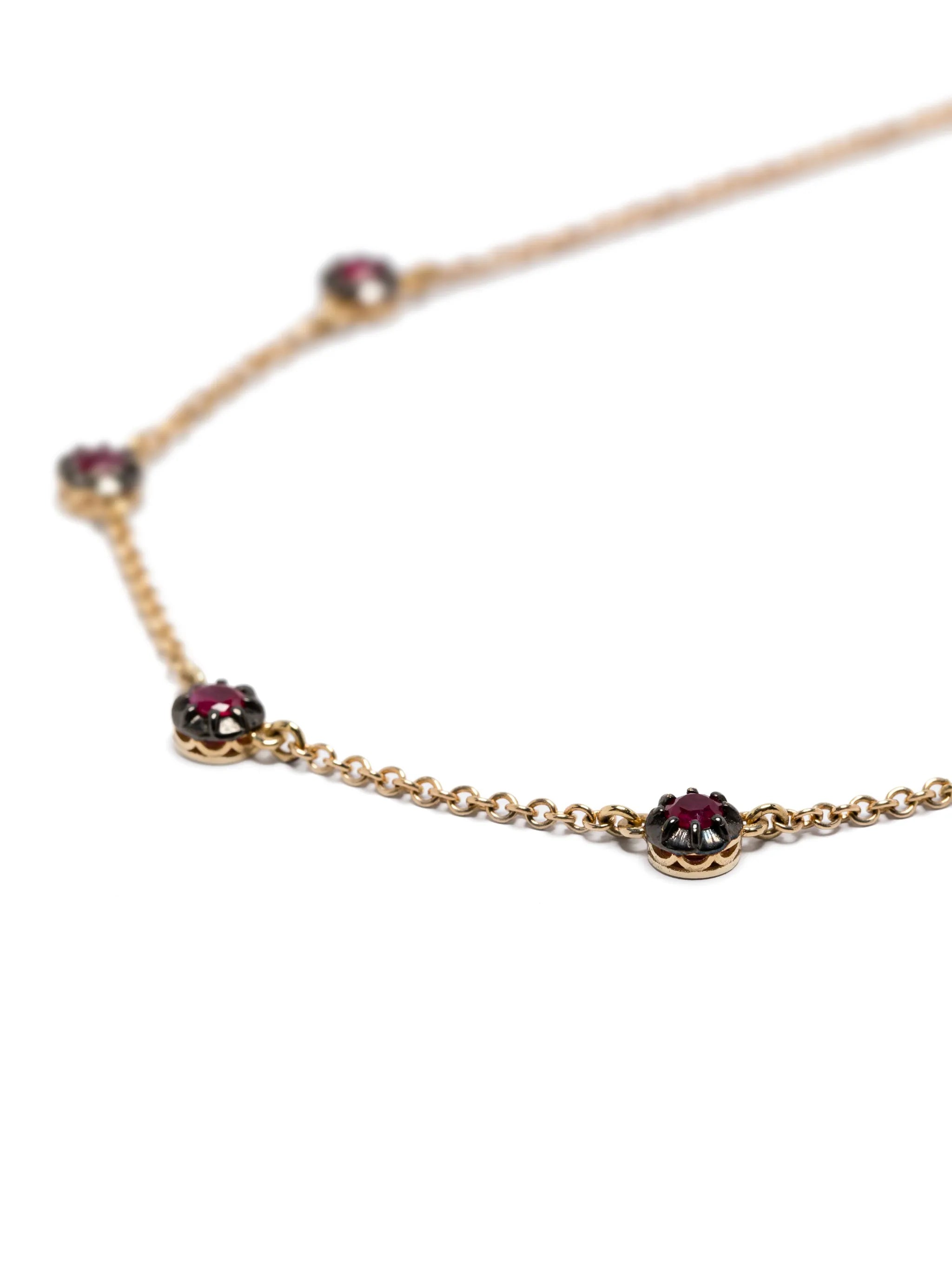 14kt yellow gold Sophia ruby necklace
