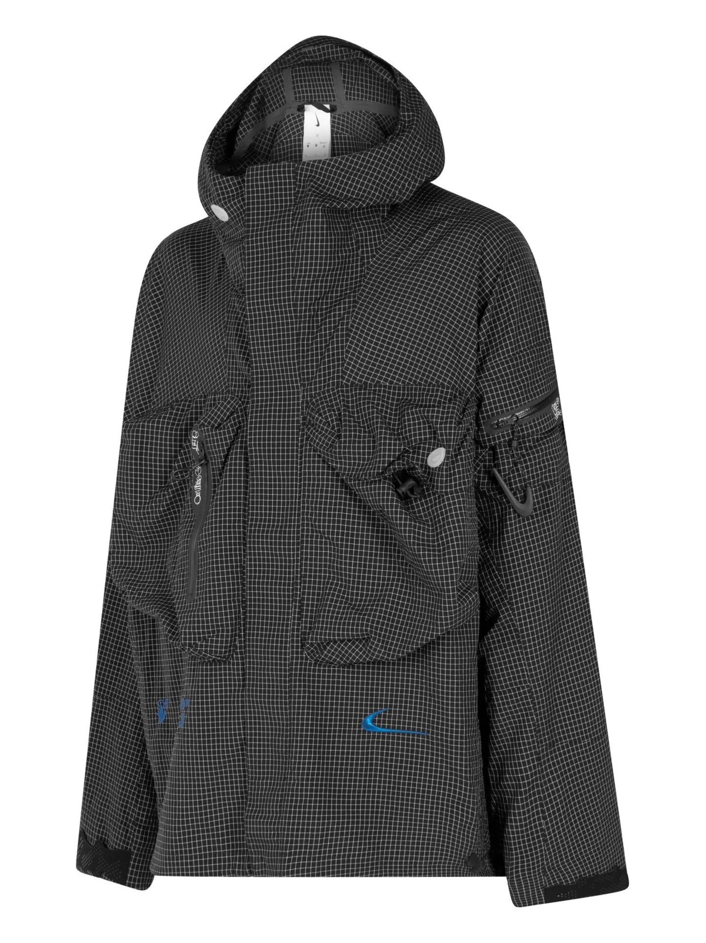 checked hooded jacket