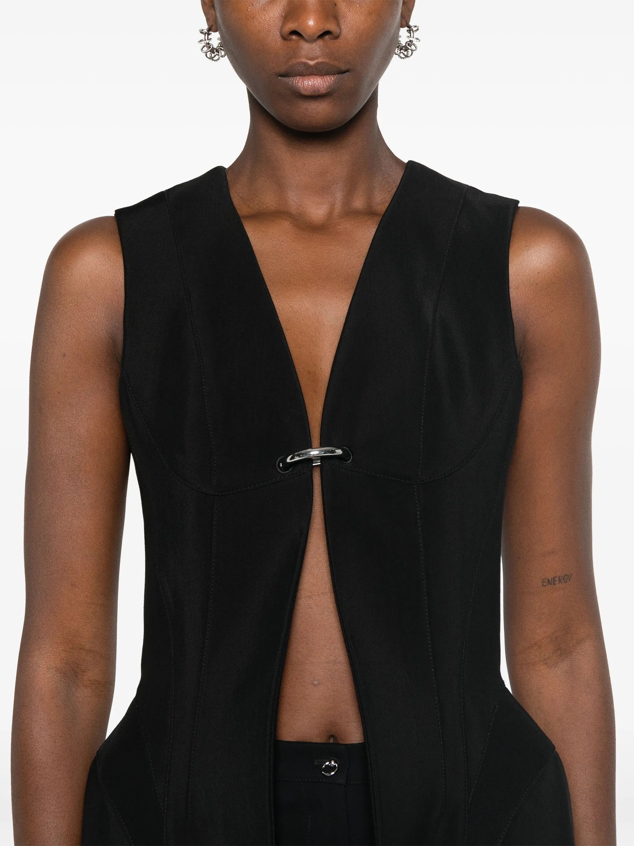 corseted pierced vest