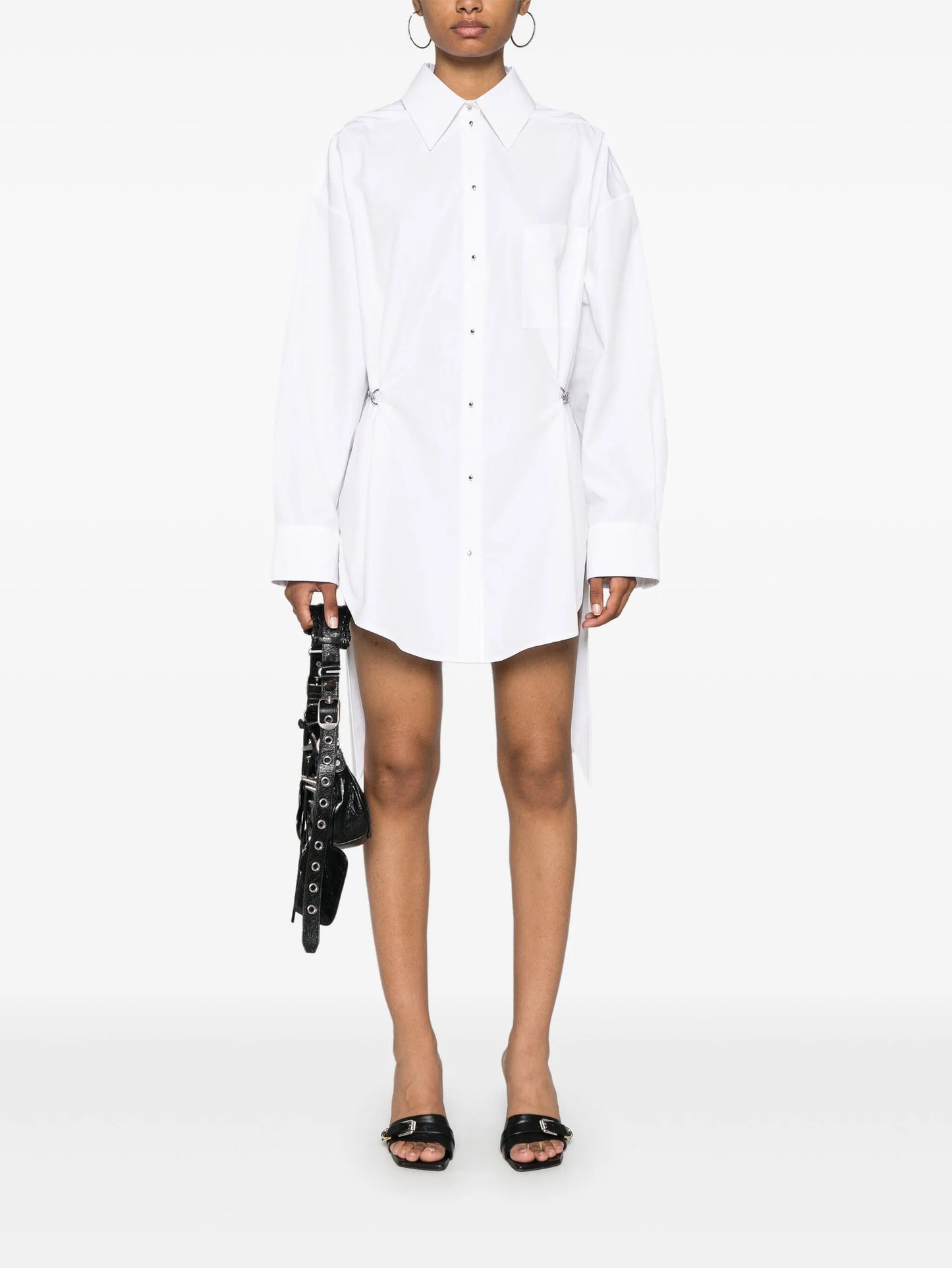 chain-detail shirt dress