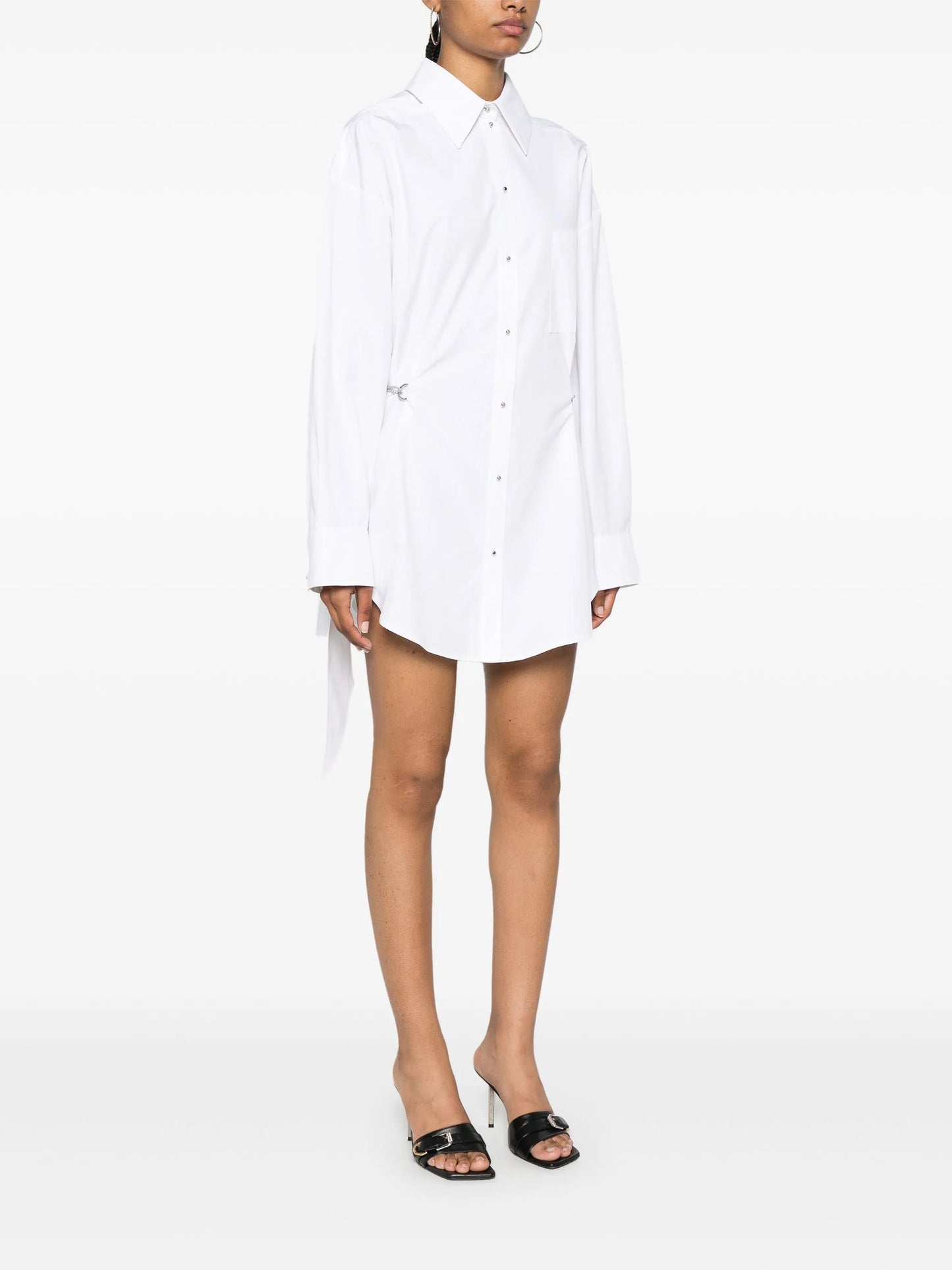 chain-detail shirt dress