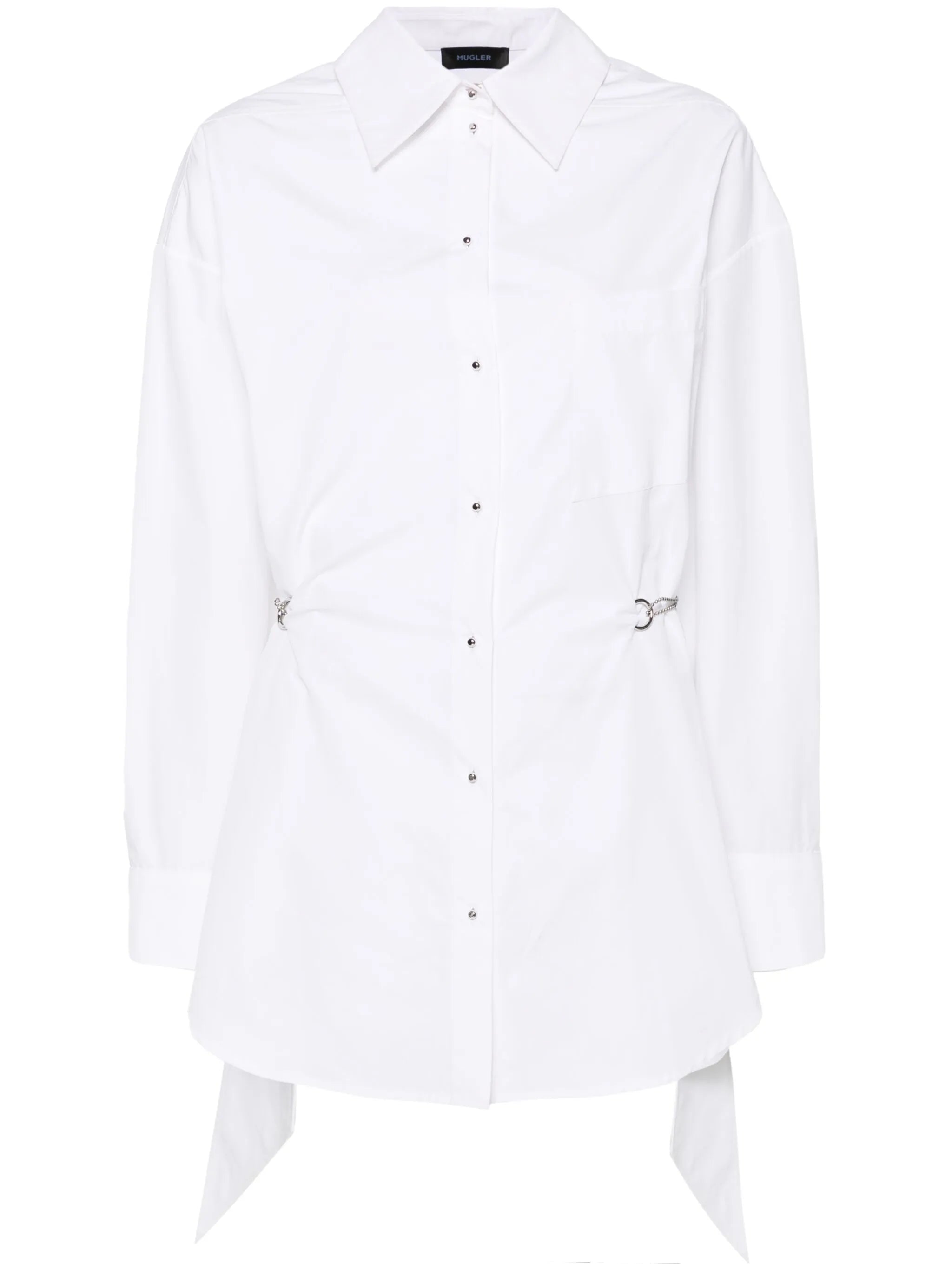 chain-detail shirt dress