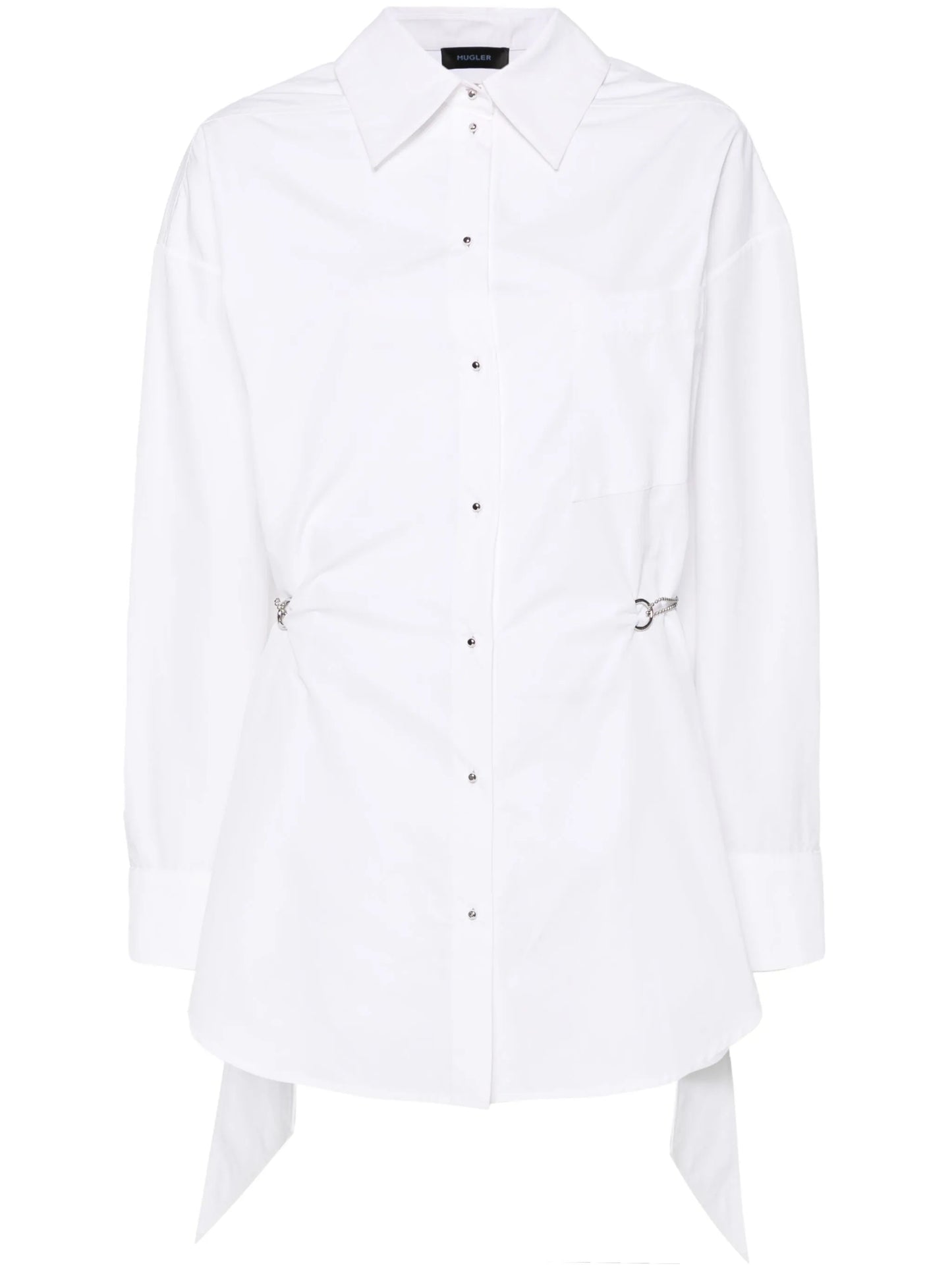 chain-detail shirt dress