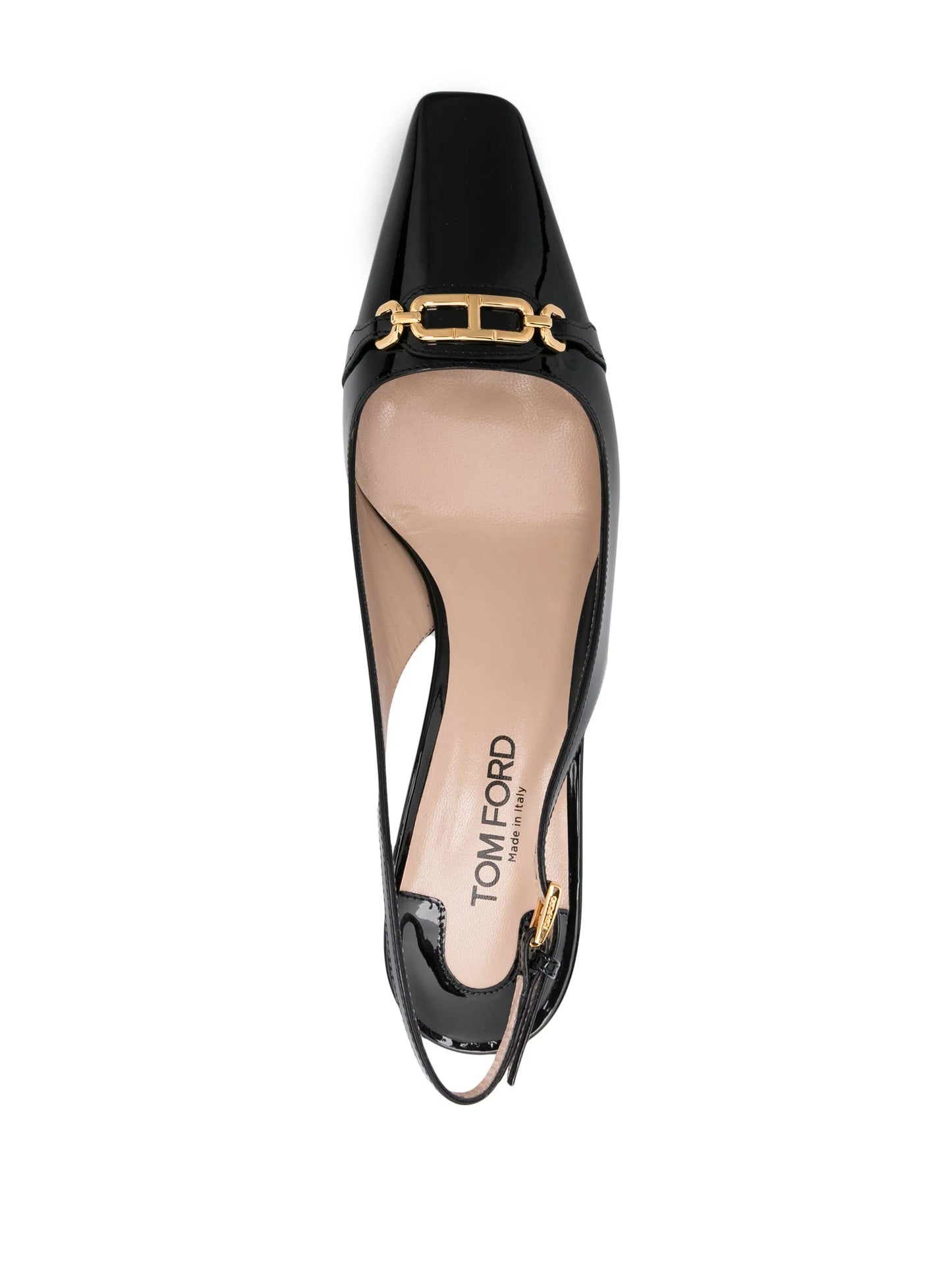 Whitney slingback patent-leather pumps