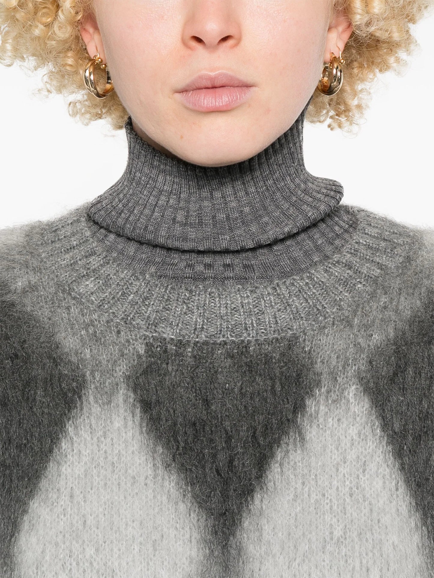 diamond-jacquard sweater