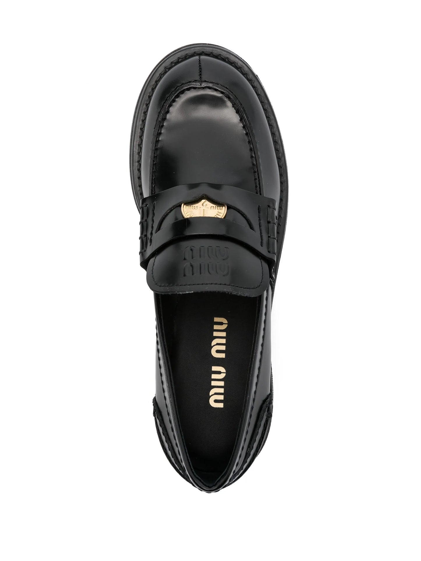coin-embellished block-heel loafers