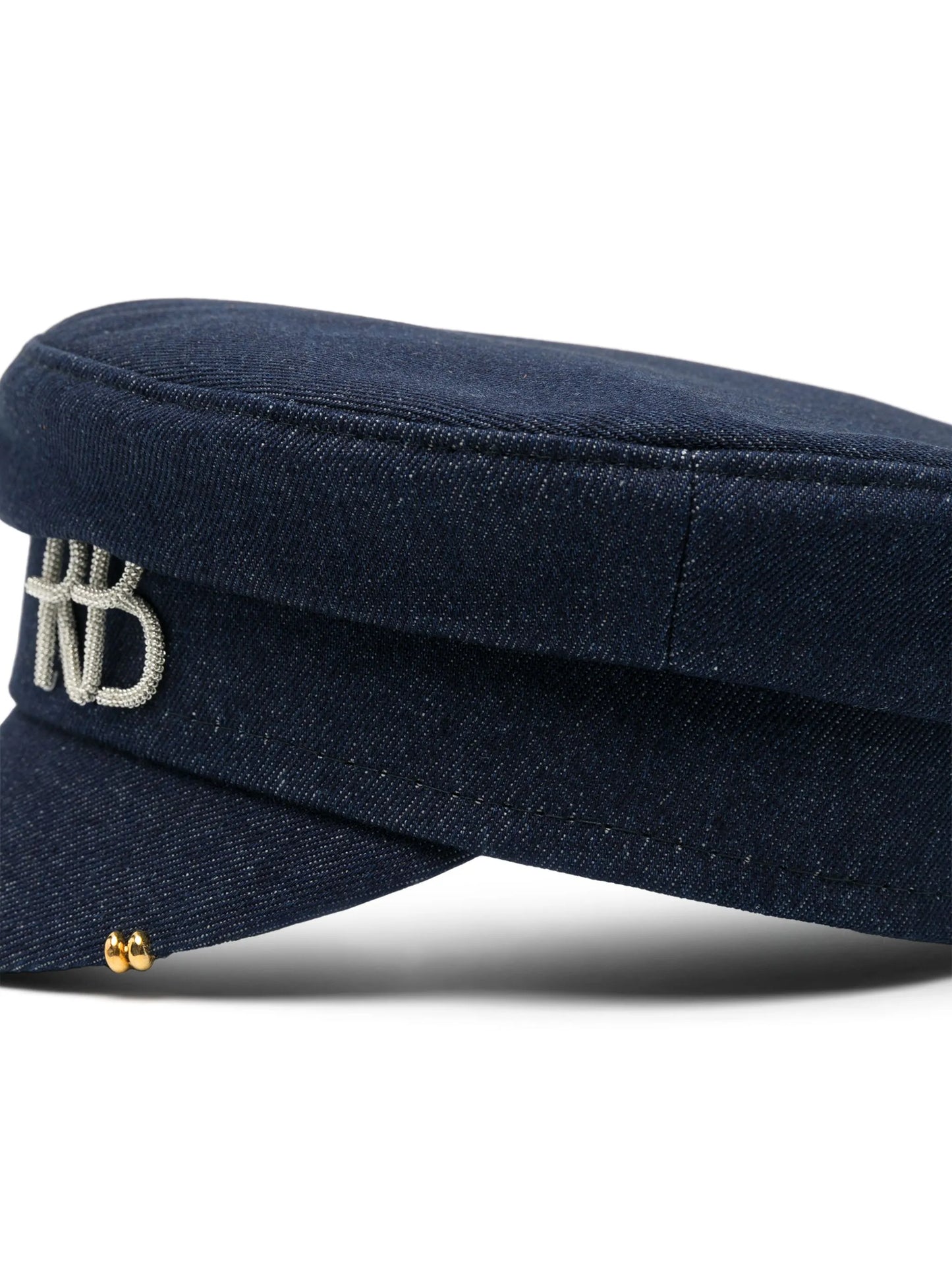 piercing-detailed baker boy cap