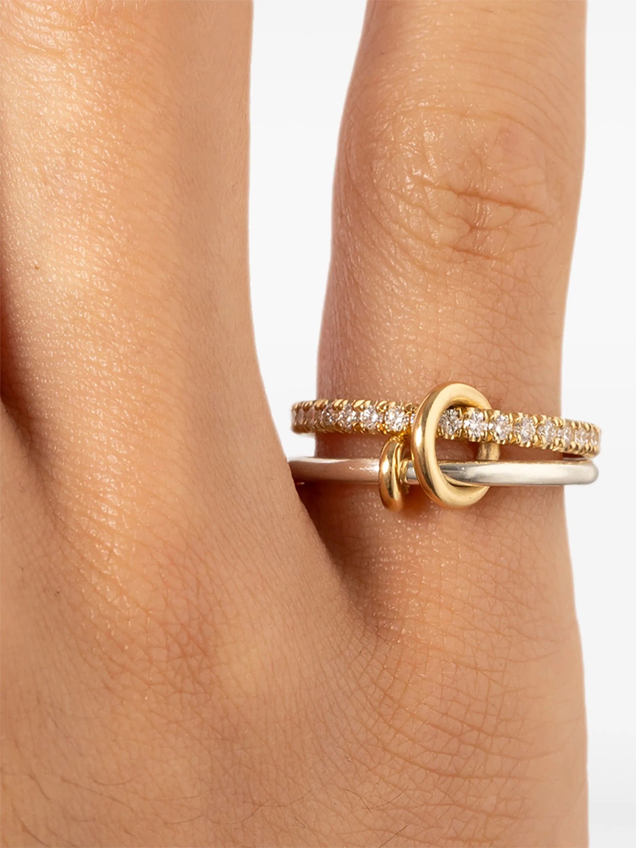 18k yellow gold and sterling silver Emi SG diamond ring