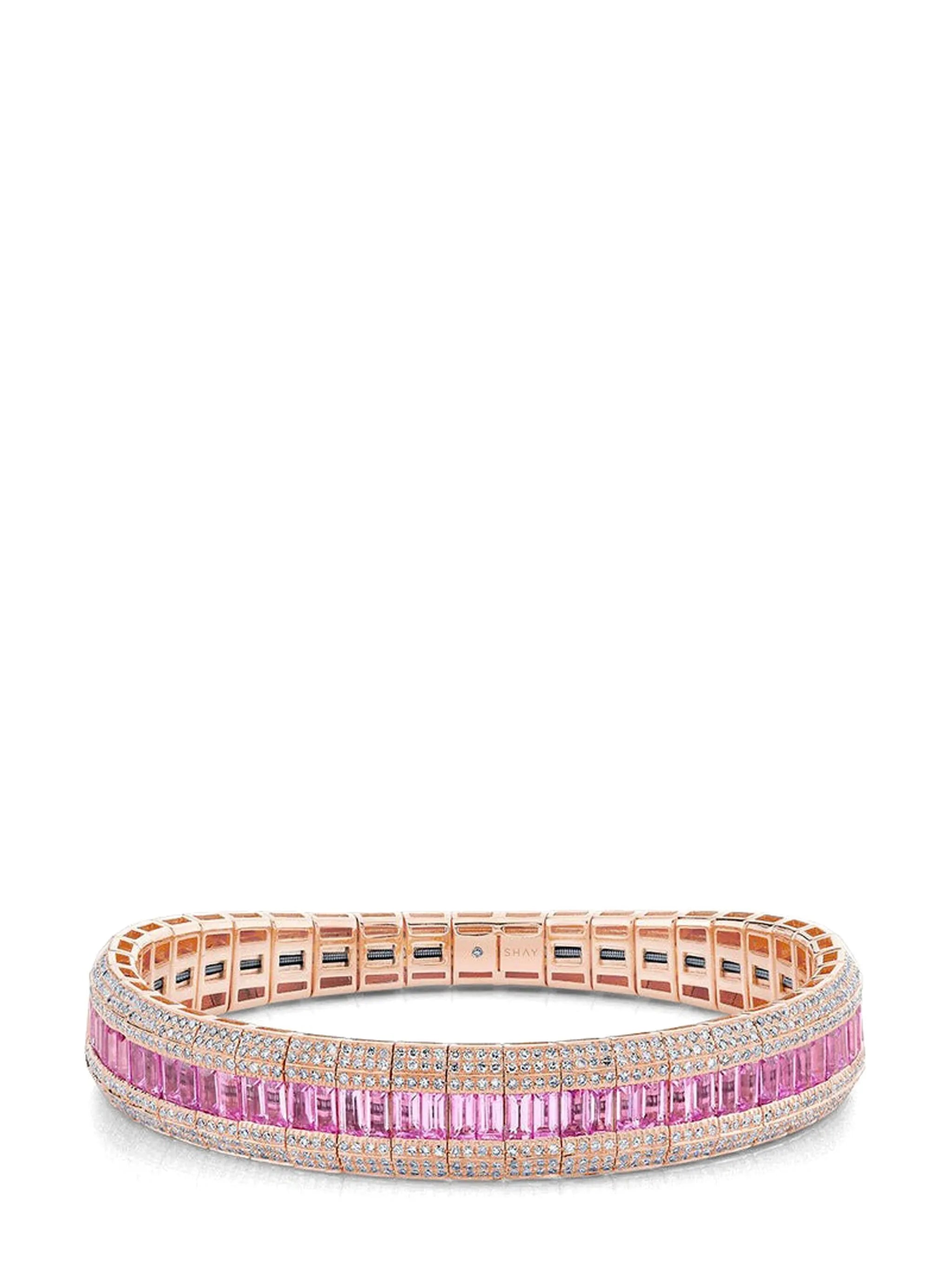 18kt rose gold Scales diamond and sapphire bracelet